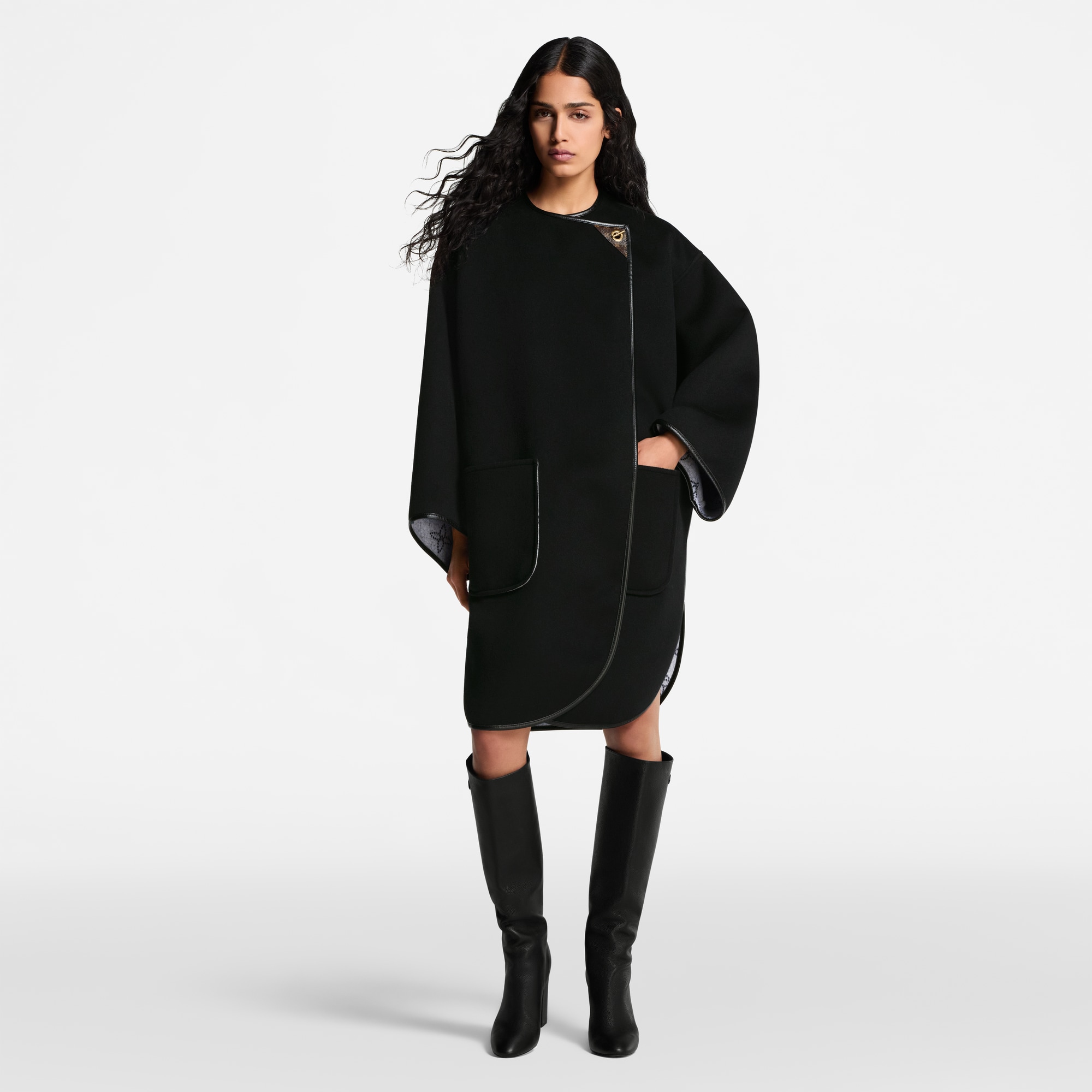 雙面調節扣細節大衣  in 女士