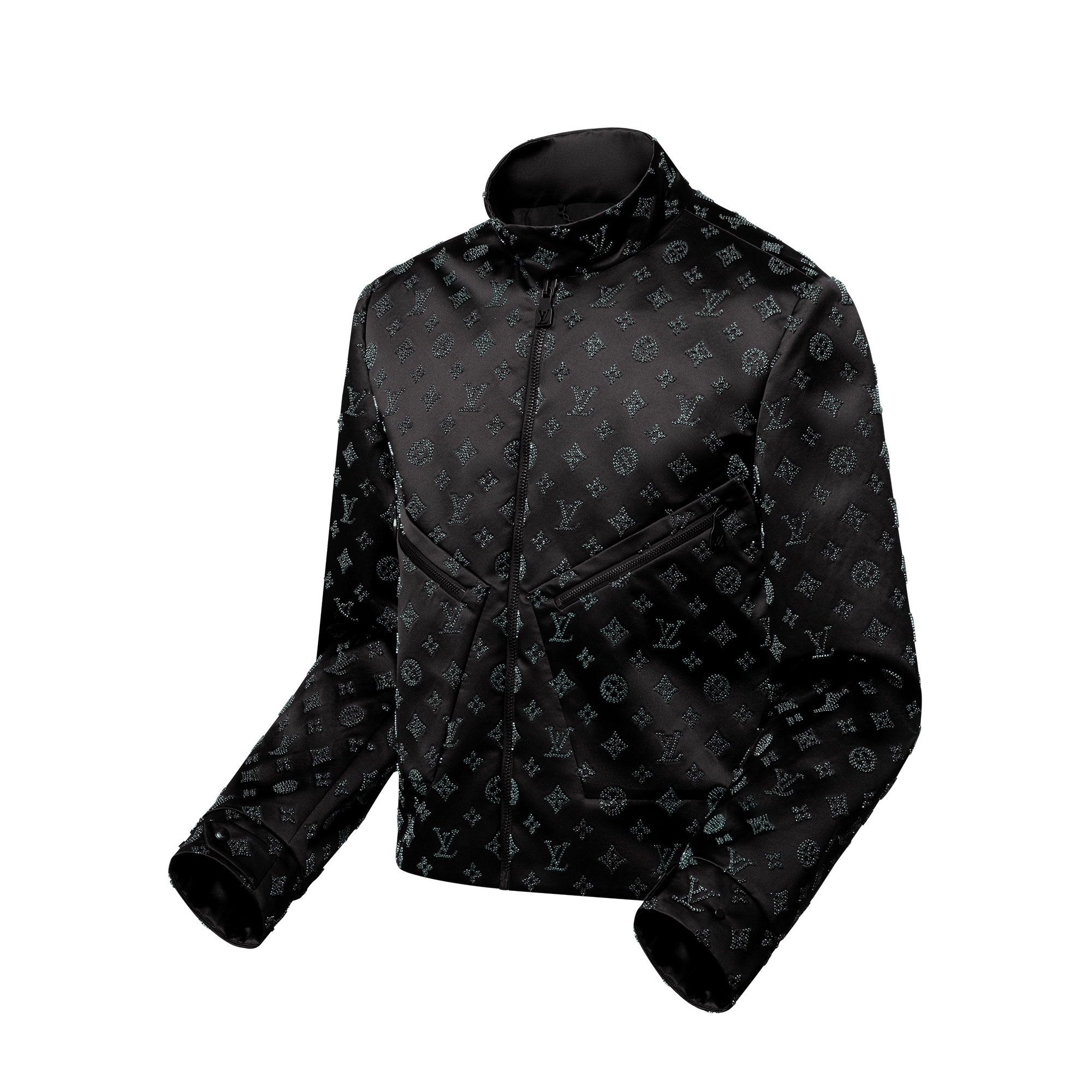 Embellished Silk Flight Suit Jacket  in Men