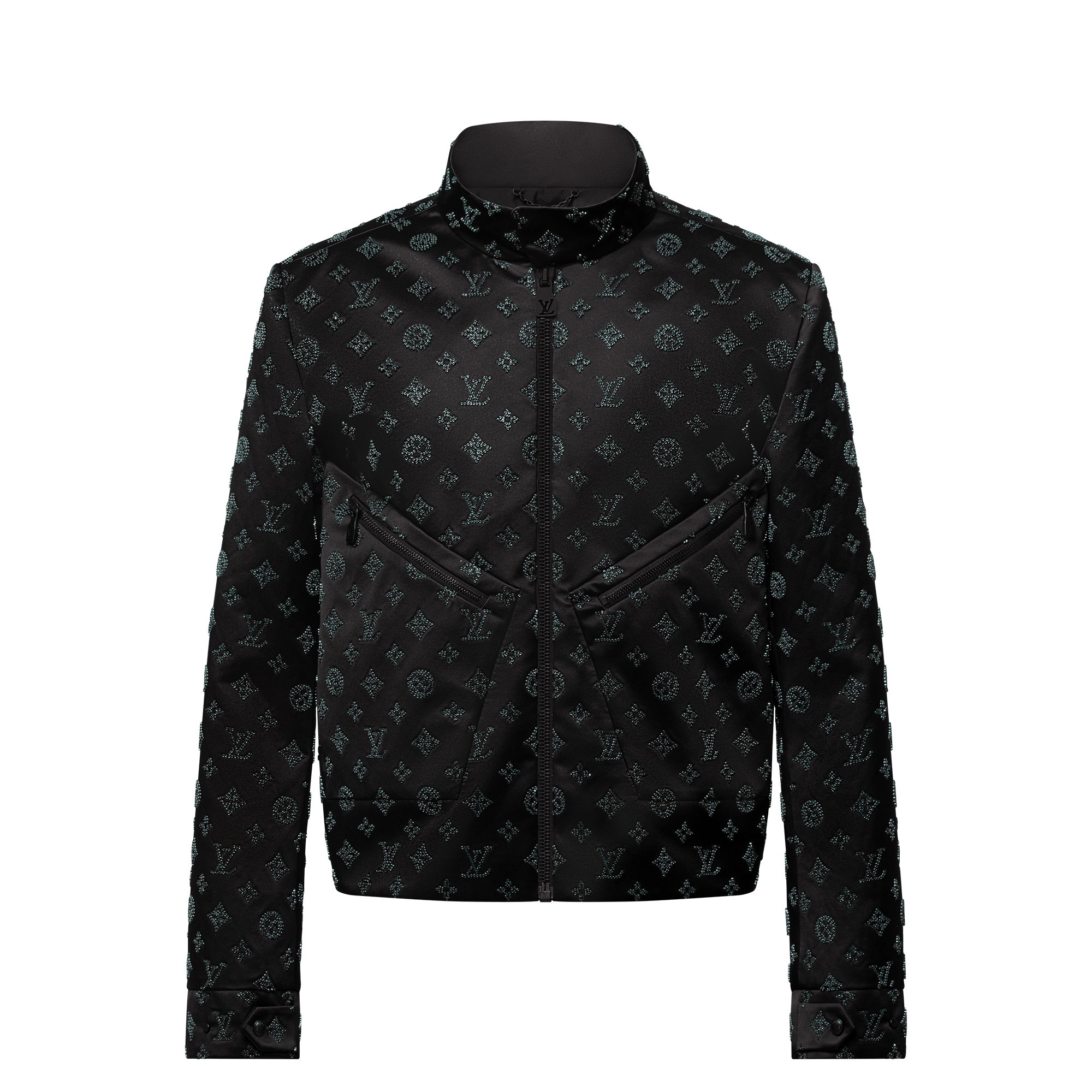 Embellished Silk Flight Suit Jacket  in Men