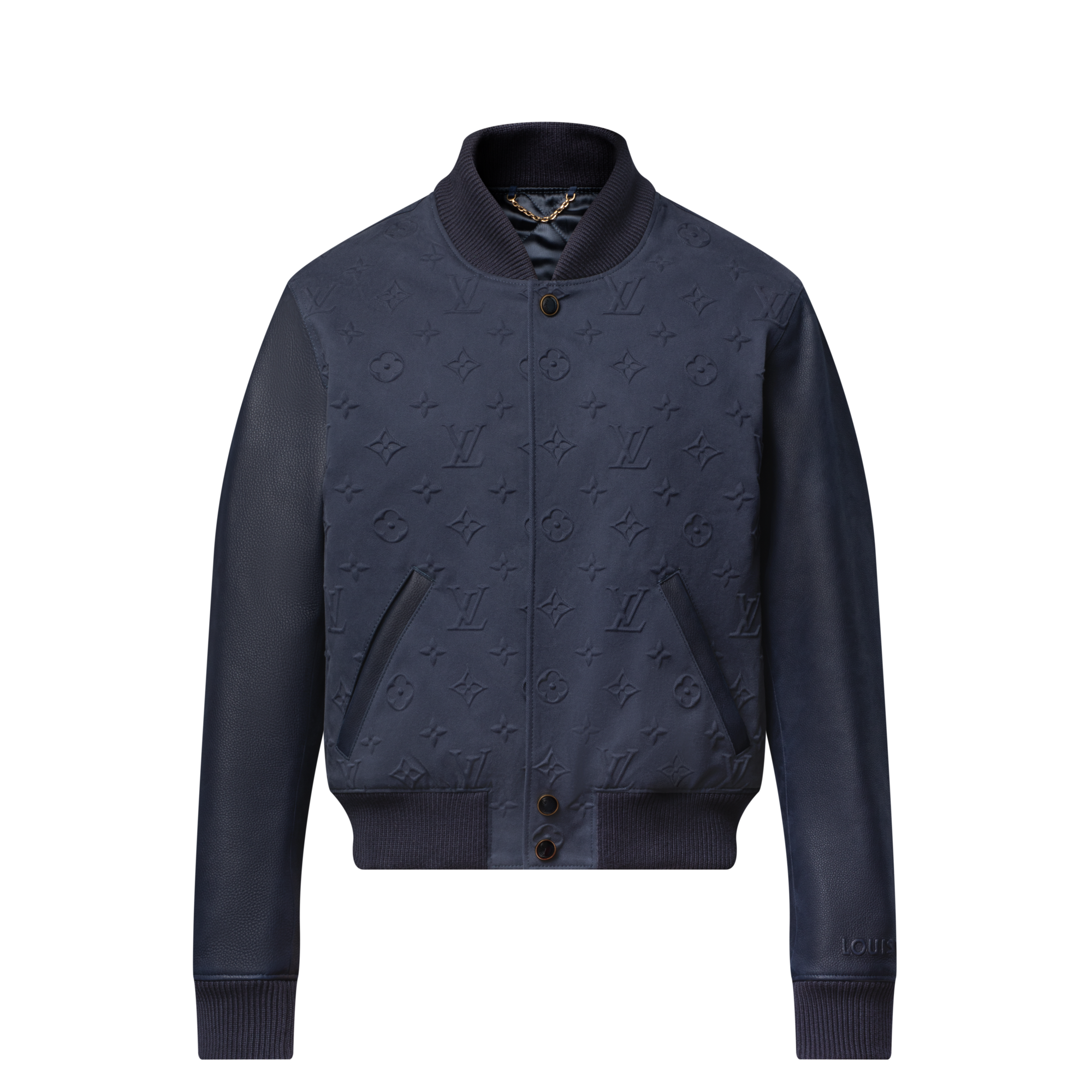 Embossed Monogram Cotton Varsity Jacket  in Men