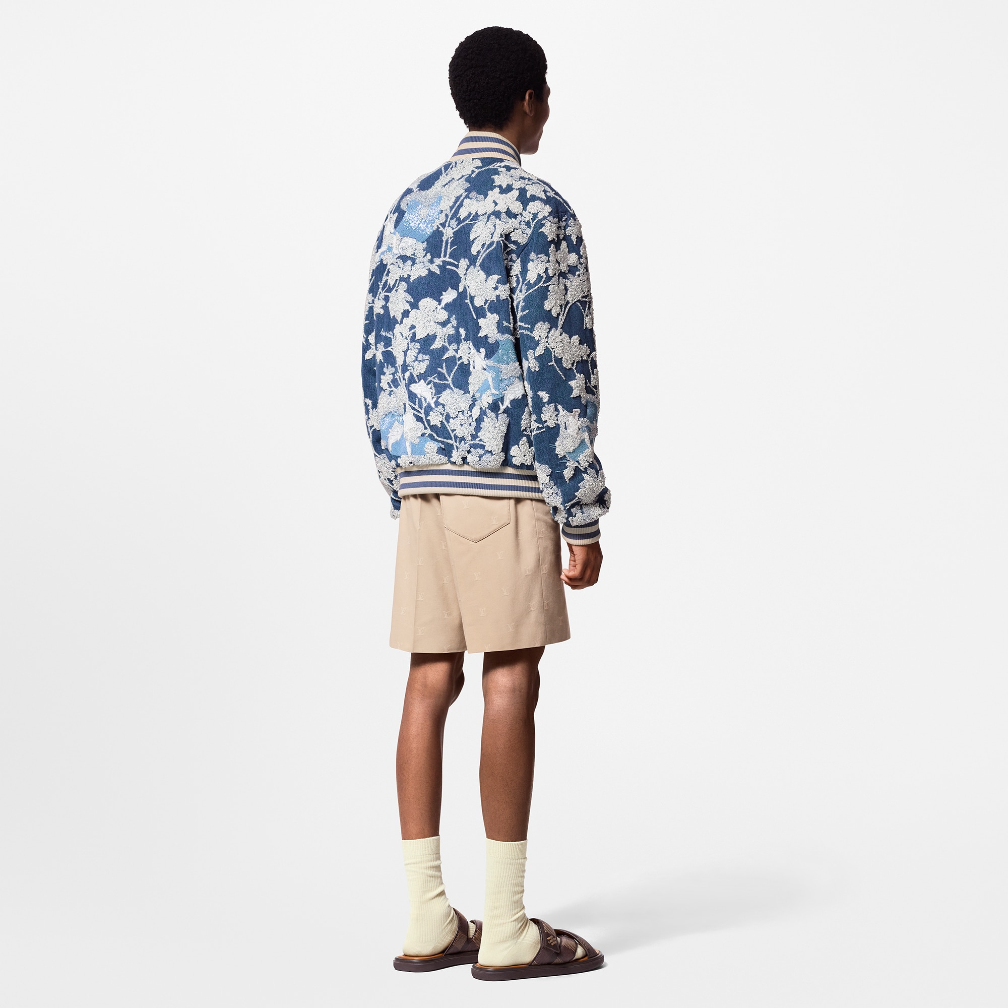 刺繡牛仔布飛行員外套  in 男士