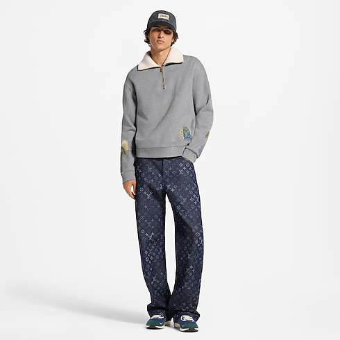 Embroidered Long-Sleeved Sweatshirt worn view