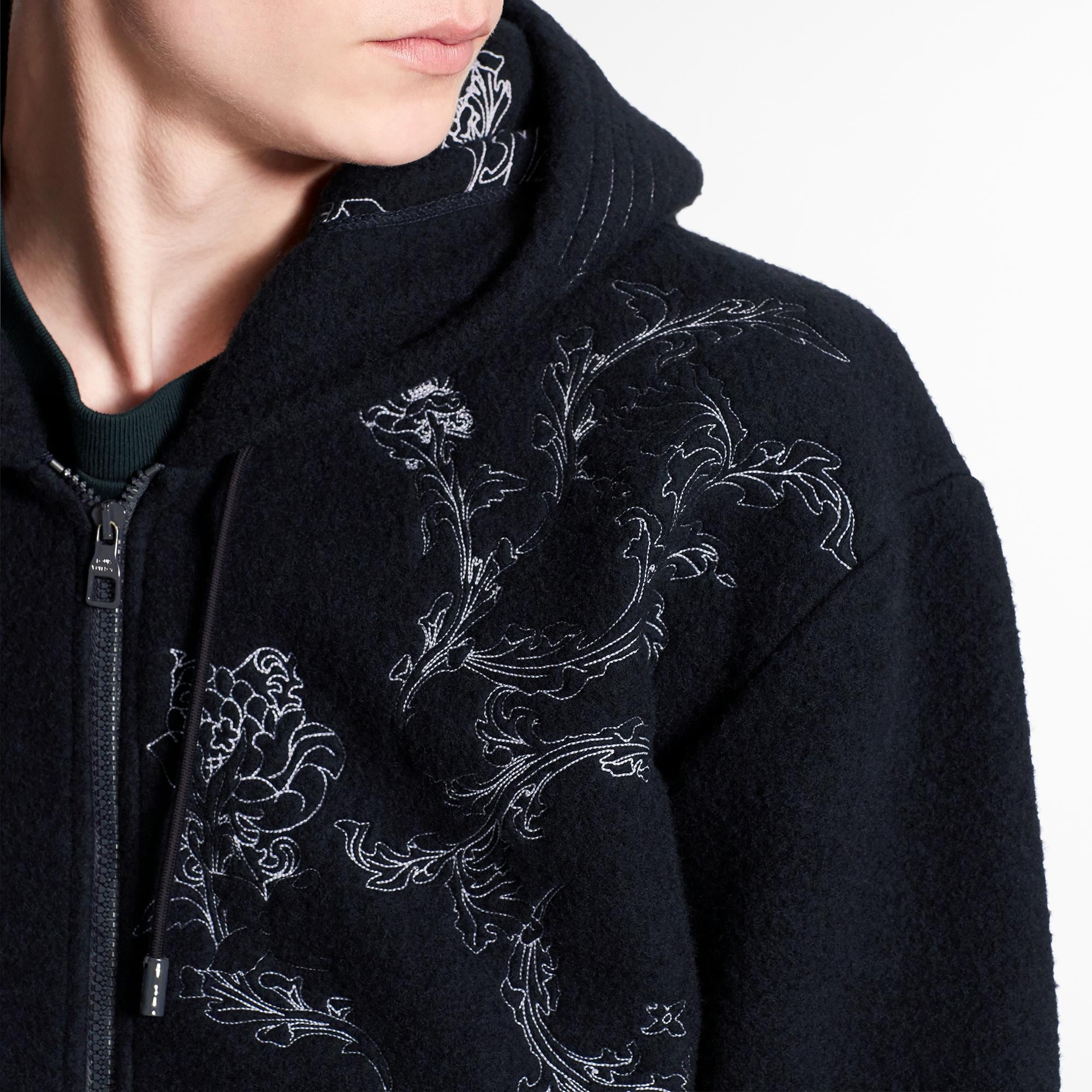 embroidered zip up hoodie
