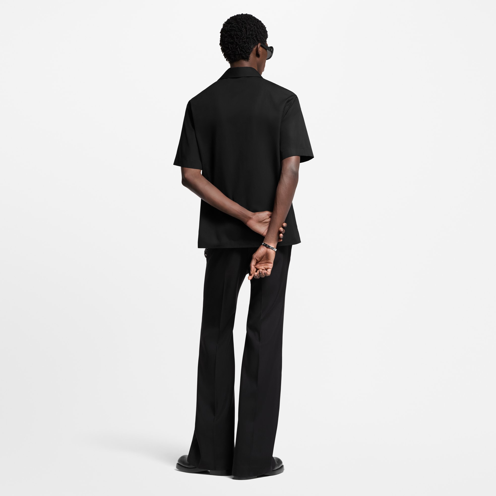 刺繡短袖棉質襯衫  in 男士