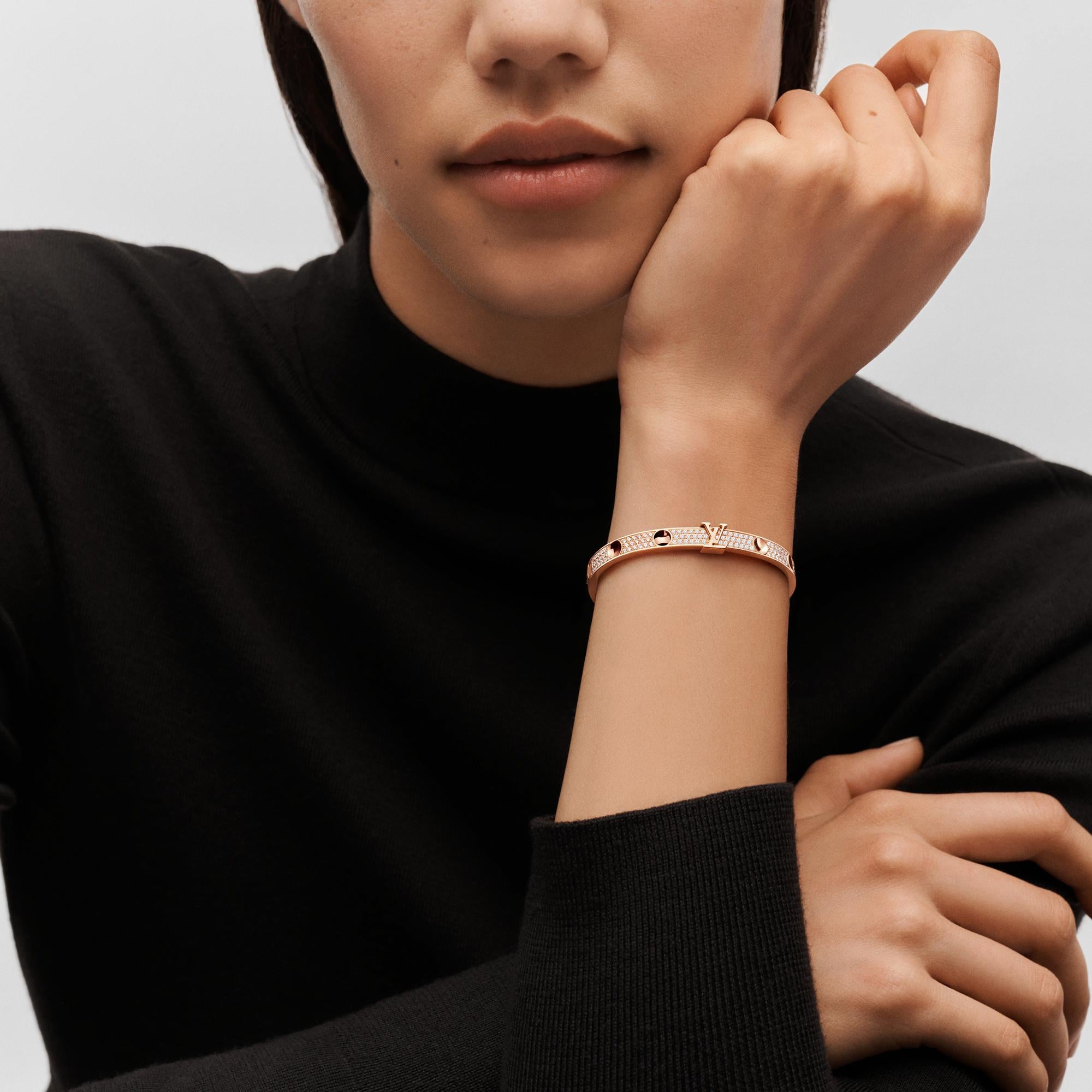 Empreinte Bangle, Pink Gold And Pave Diamonds  in Jewellery