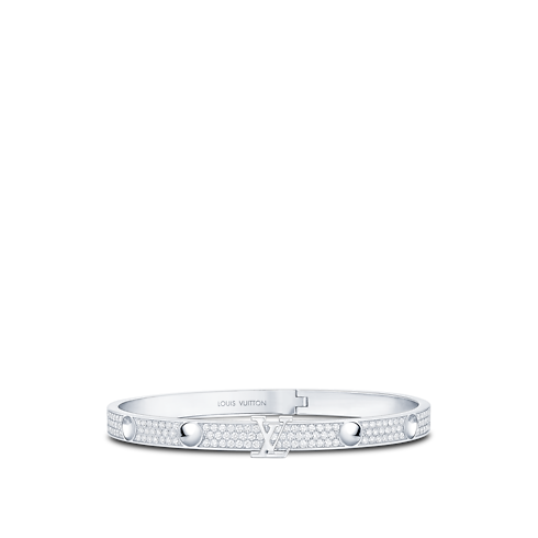 Empreinte Bangle, White Gold and Diamonds side view