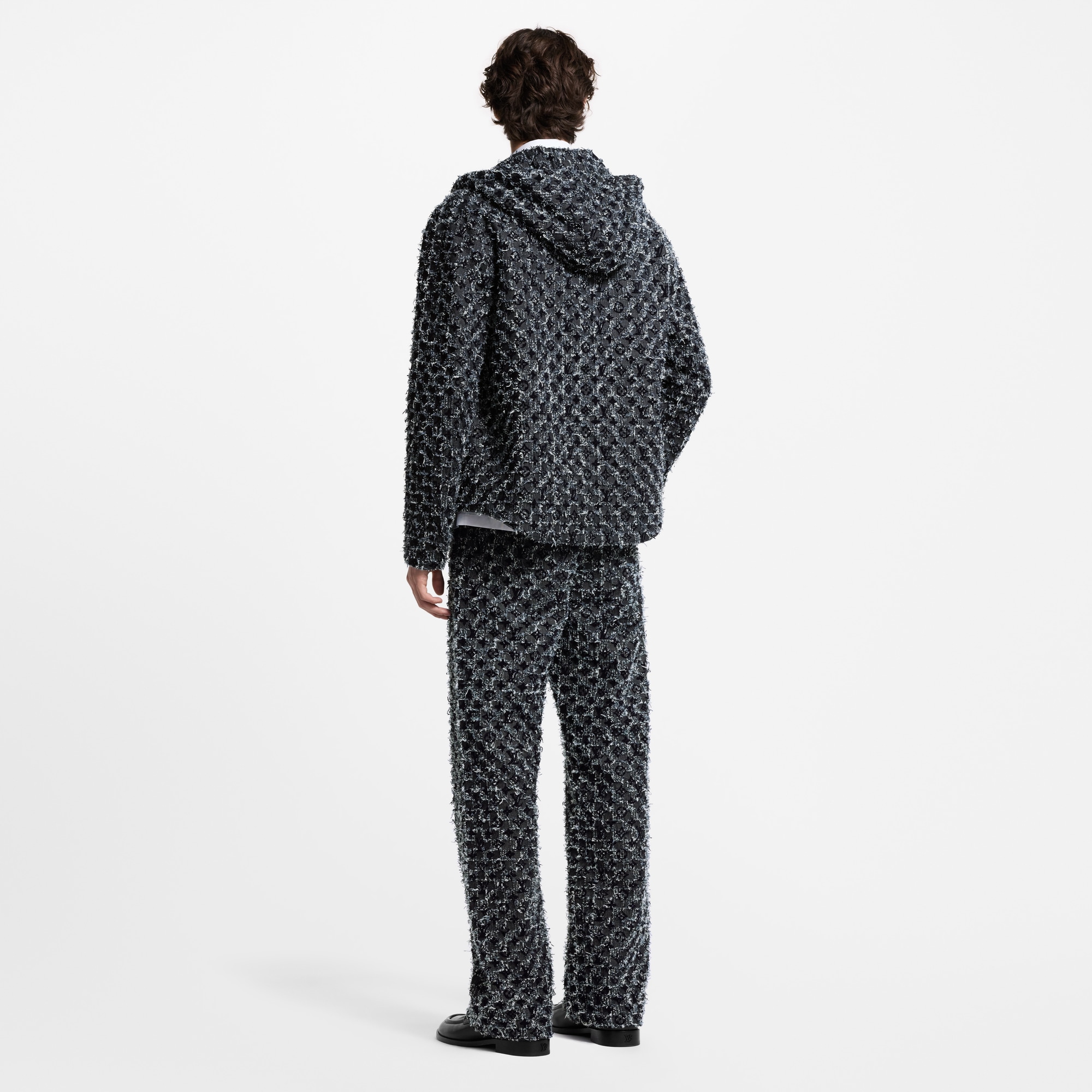 植絨 Monogram 圖案牛仔連帽外套  in 男士