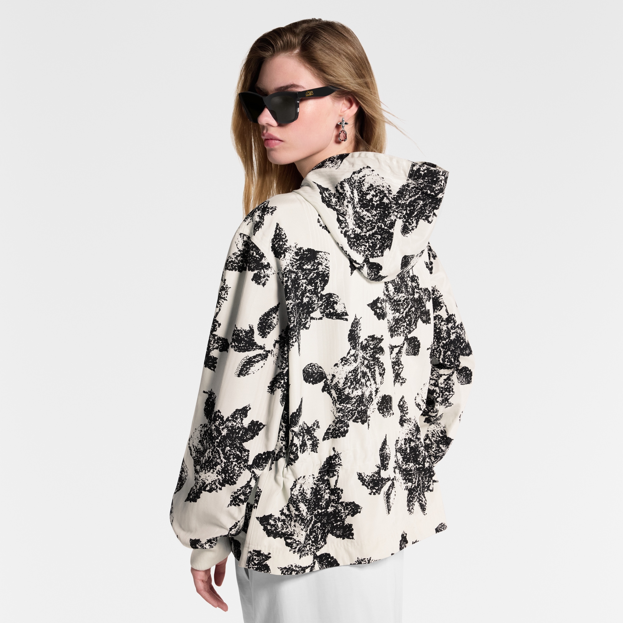 Floral Print Hooded Parka  in Women