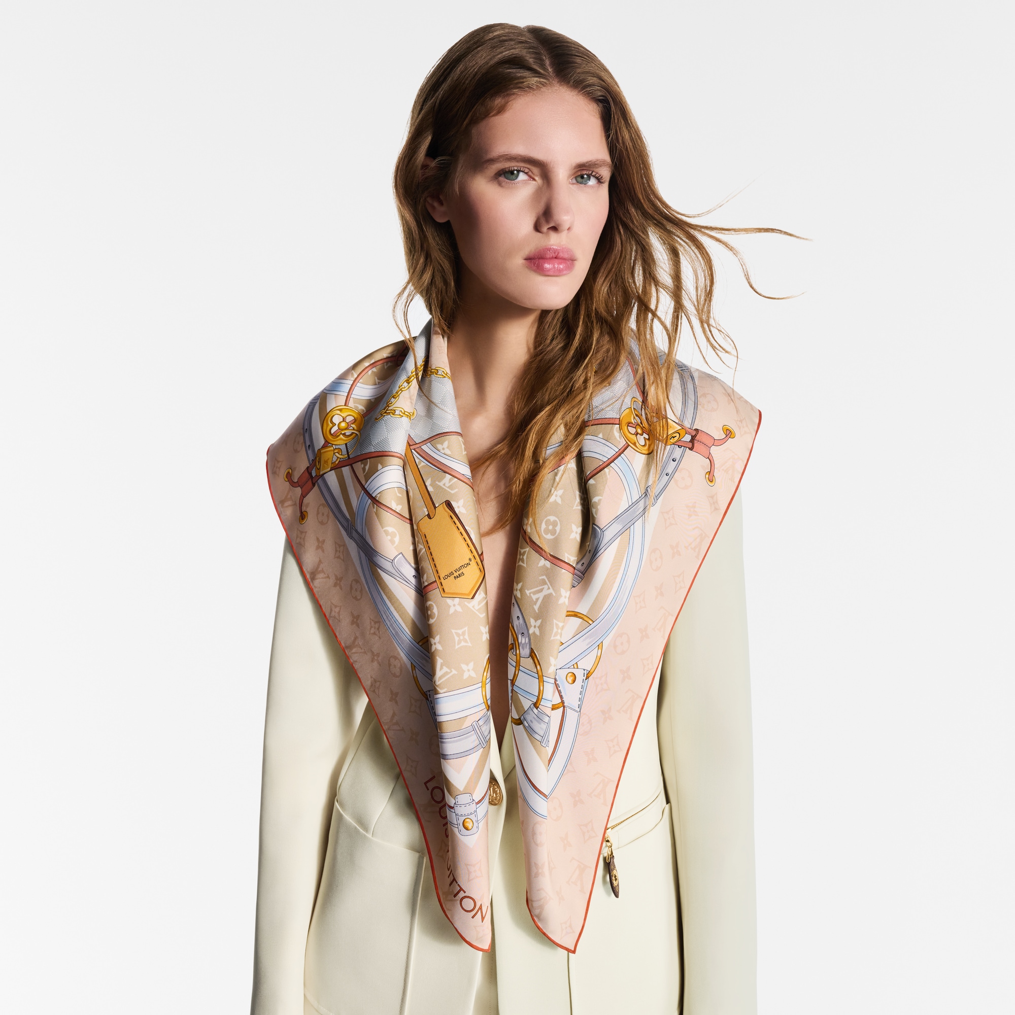 Flower And Straps Square 90 . in Women