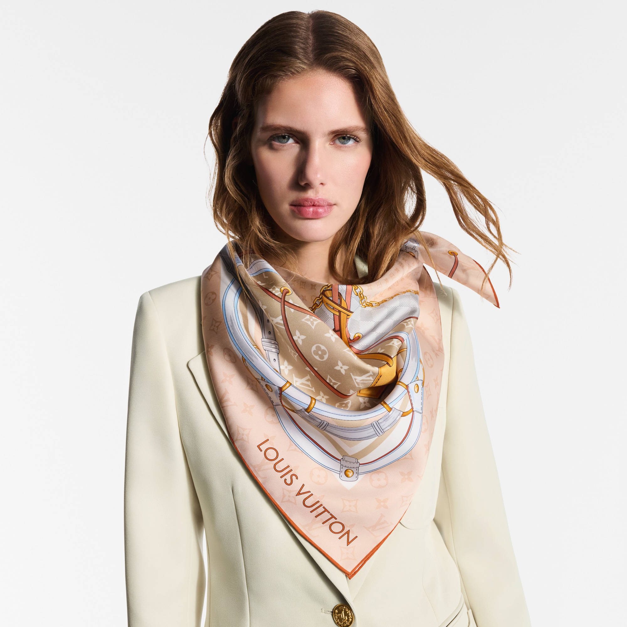 Flower And Straps Square 90 . in Women