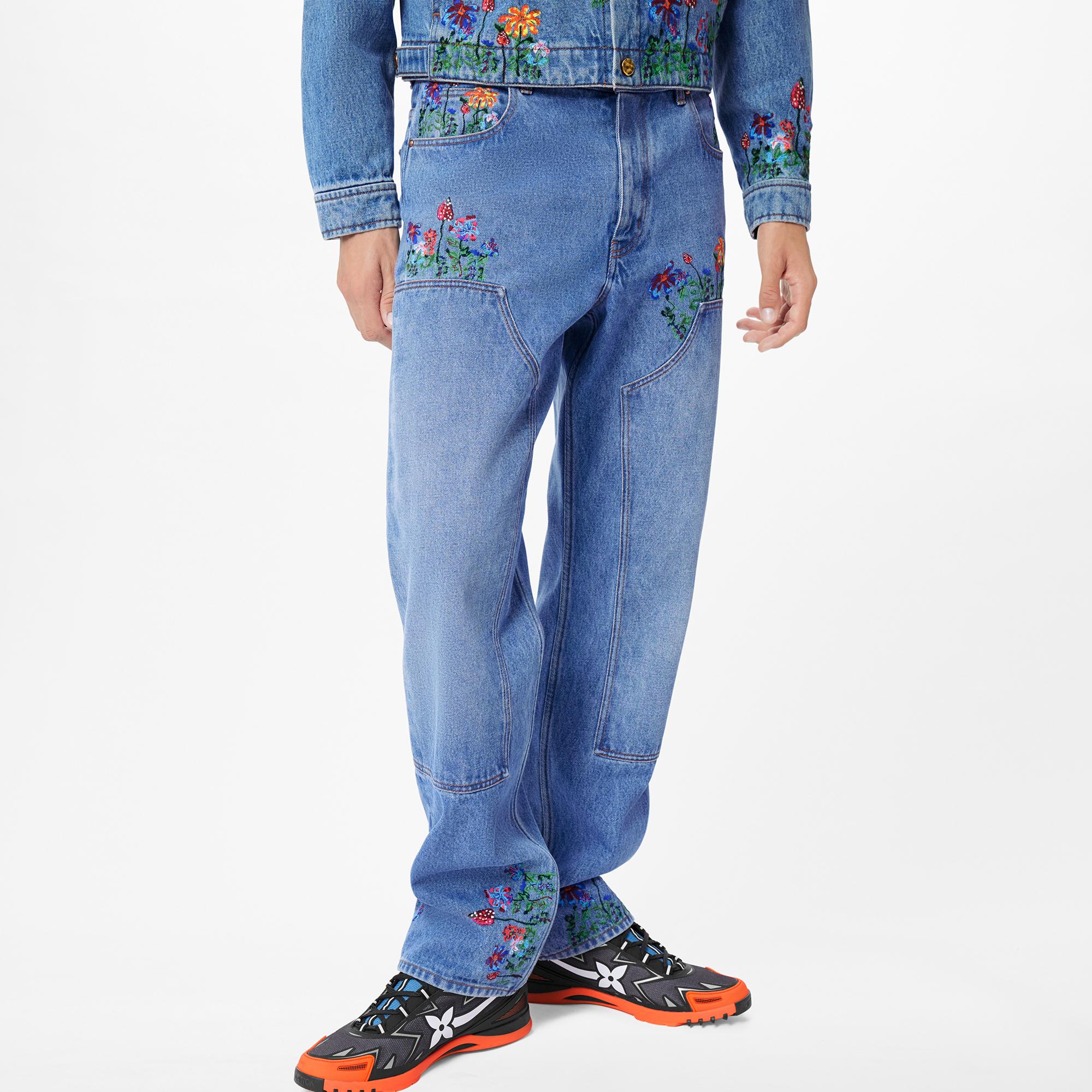 Flower Carpenter Denim Pants - Ready to 