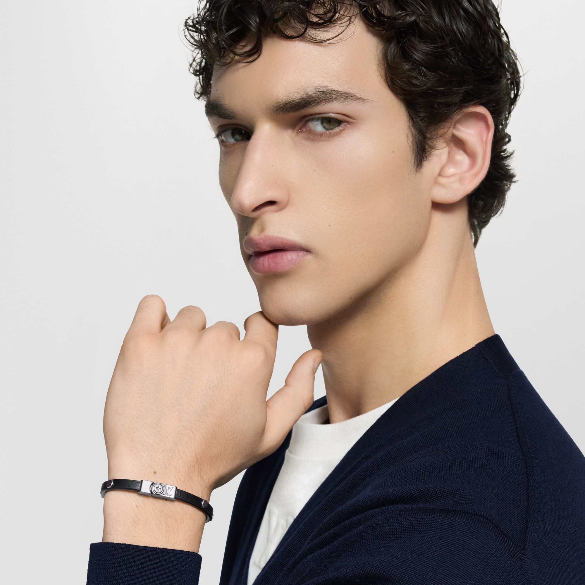 Flower Edge Stud Bracelet  in Men