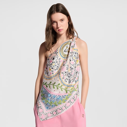 Flower Foulard Asymmetrical Top in Women's Ready to Wear Tops collections by Louis Vuitton (Product zoom)
