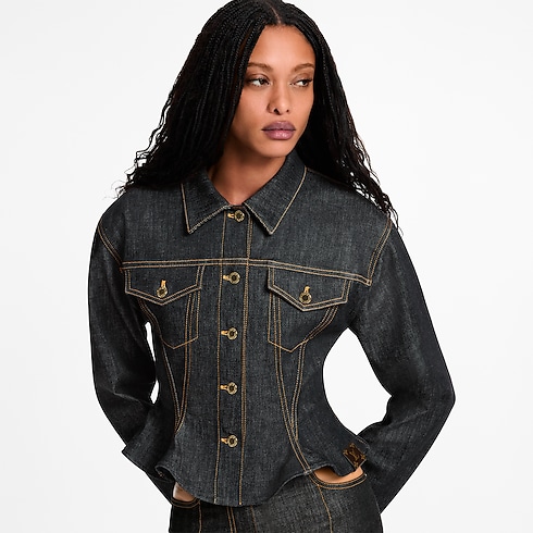 Fluted Denim Jacket in Women's Ready to Wear Coats and Jackets collections by Louis Vuitton (Product zoom)