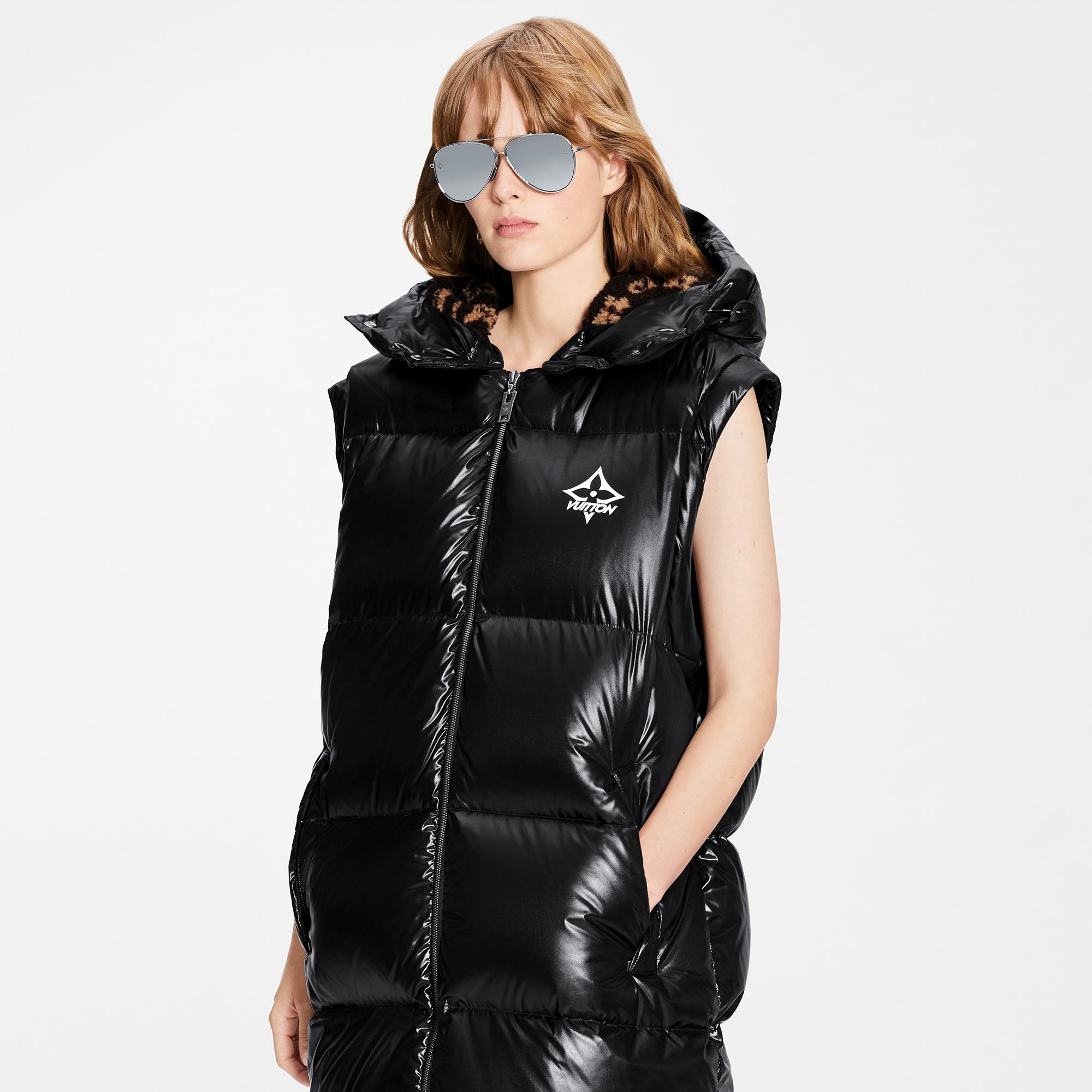 long glossy puffer coat