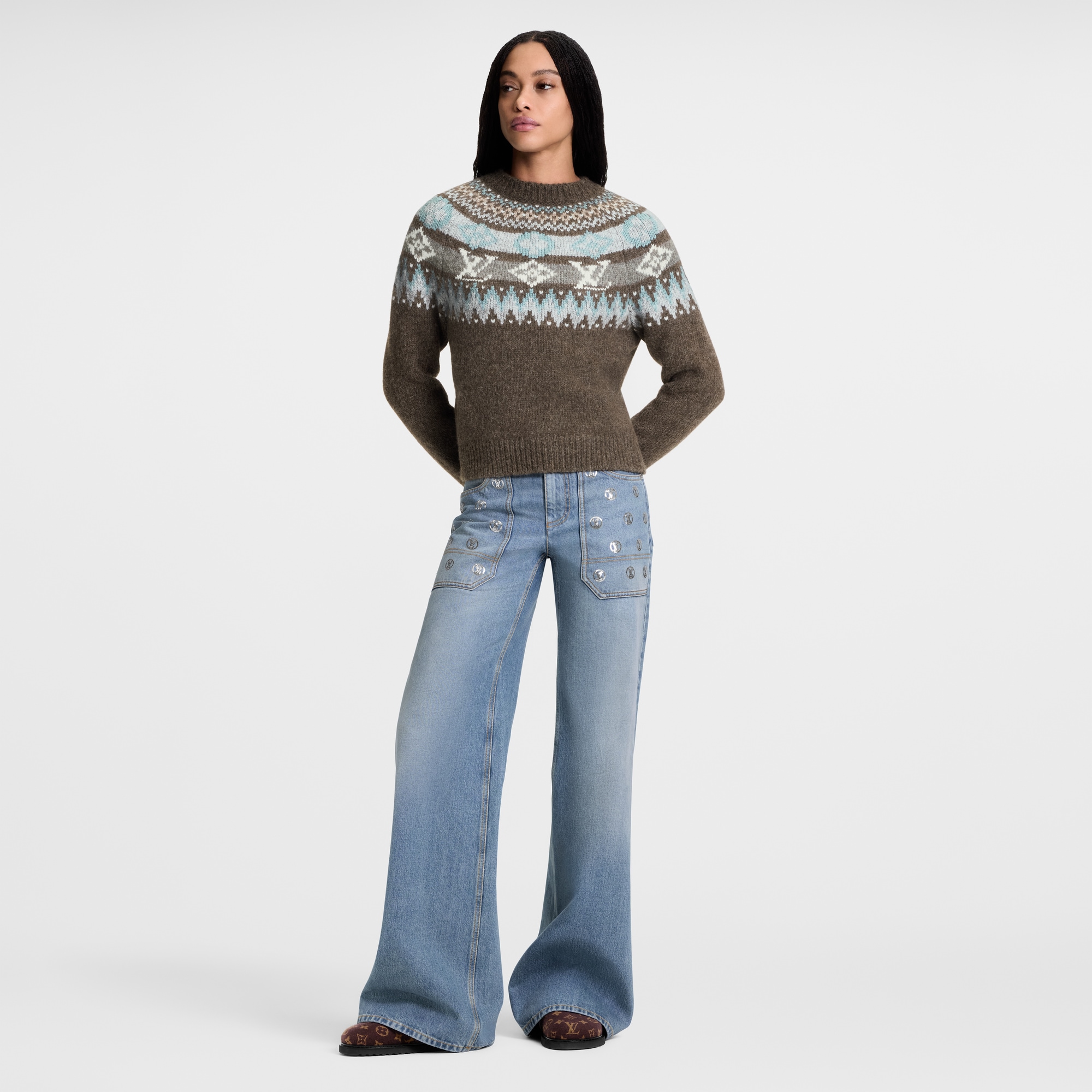 幾何風標誌針織套頭衫  in 女士