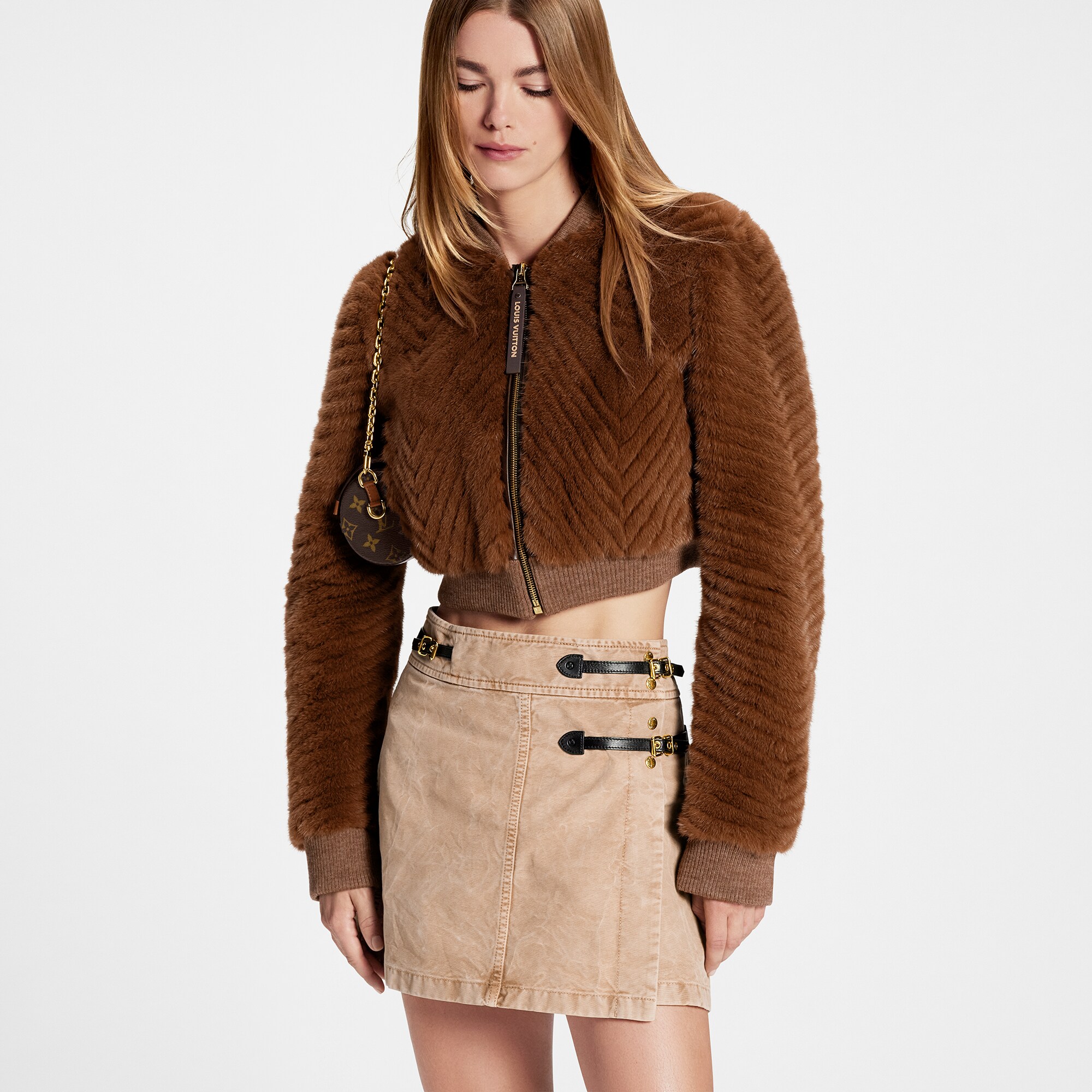 Herringbone Mink Bomber Jacket - Ready to Wear | LOUIS VUITTON