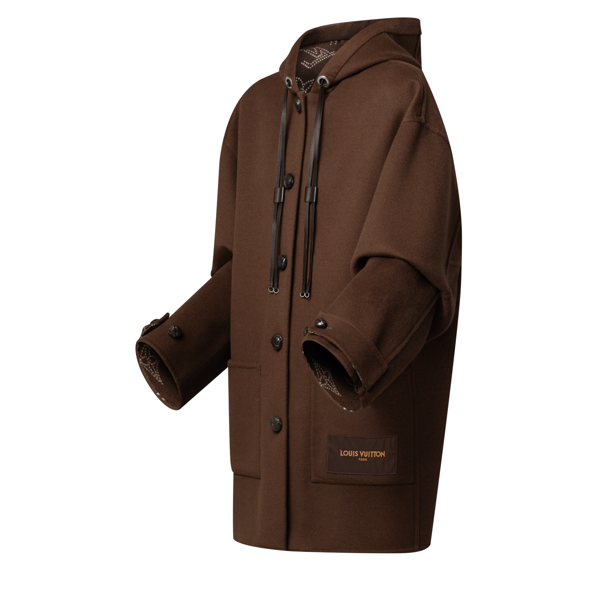 連帽鈕扣大衣  in 女士