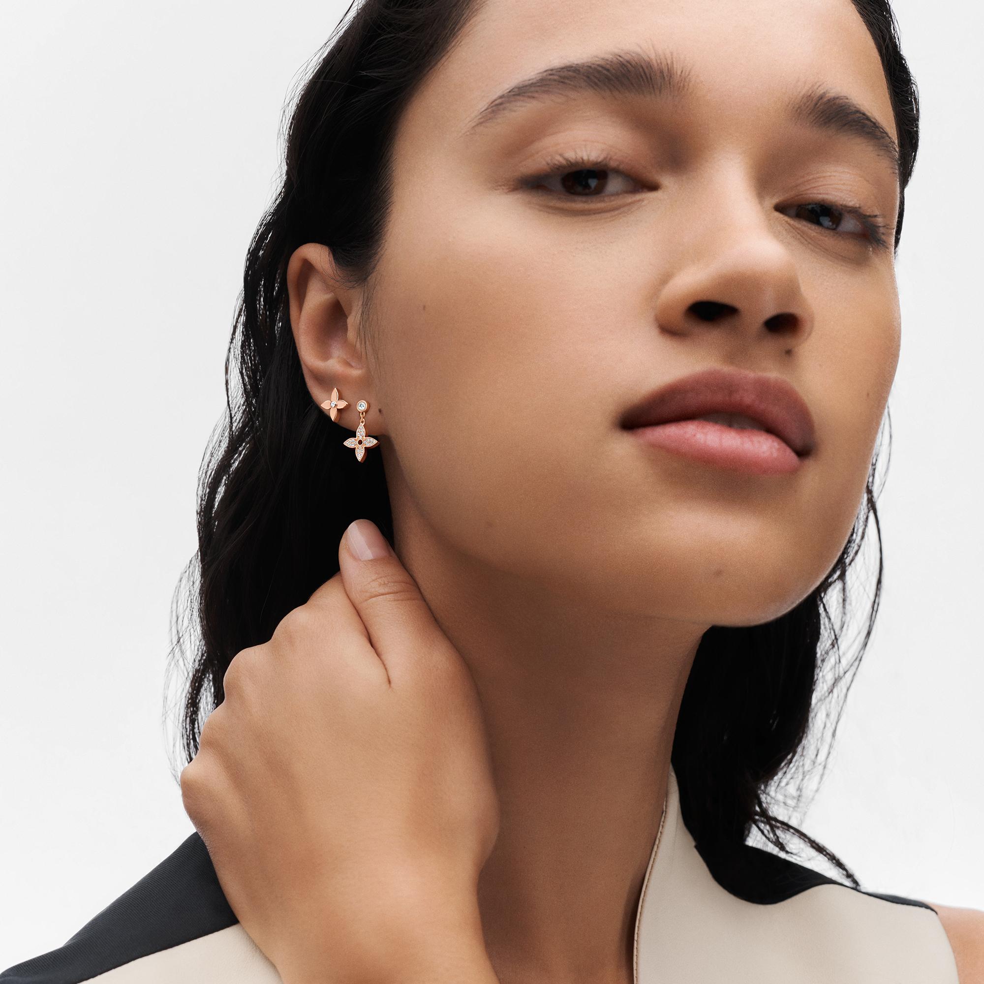 Idylle Blossom 玫瑰K金及黃K金配鑽石雙面單枚耳釘  in 珠寶系列