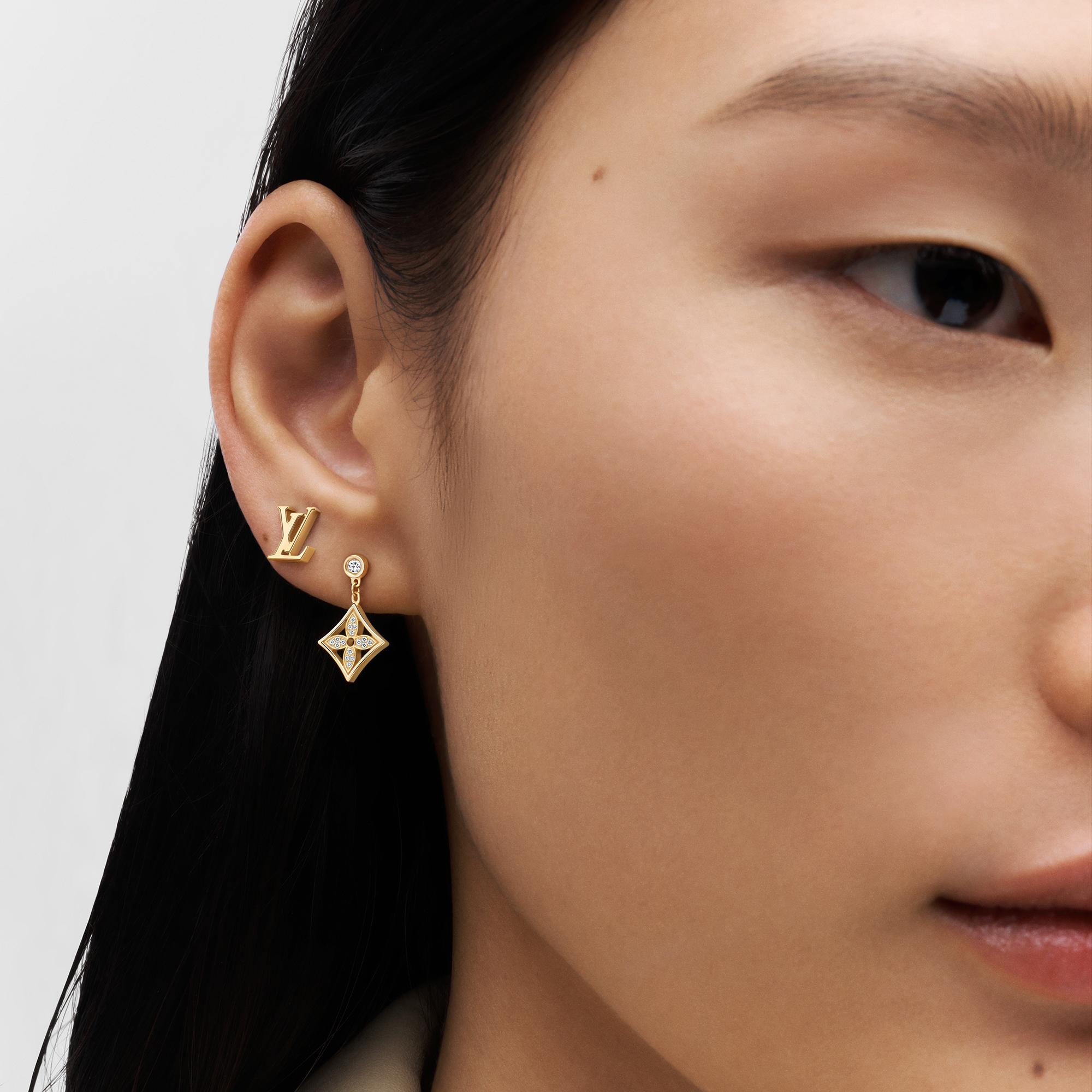 Idylle Blossom 玫瑰K金及黃K金配鑽石雙面單枚耳釘  in 珠寶系列