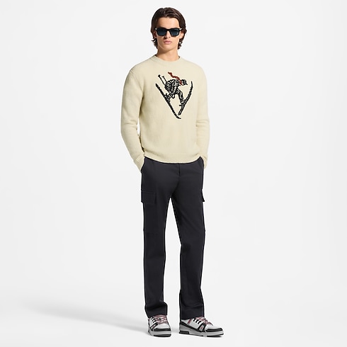 Intarsia Signature Long-Sleeved Pullover in Men's Ready to Wear All Ready to Wear collections by Louis Vuitton (Product zoom)