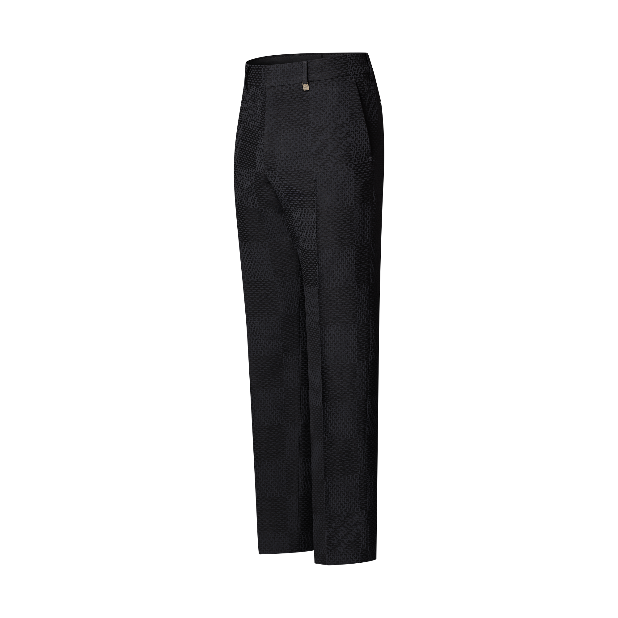 Jacquard Damier Wool-Silk Blend Cigarette Pants  in Men