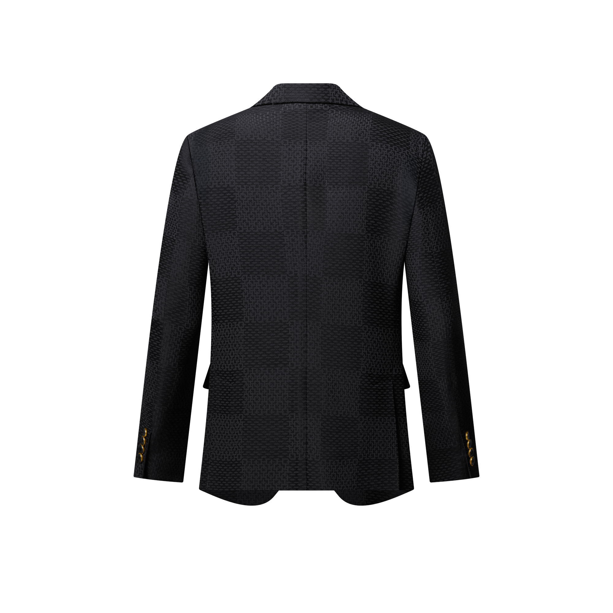 Jacquard Damier Wool-Silk Blend Napolitana Jacket  in Men