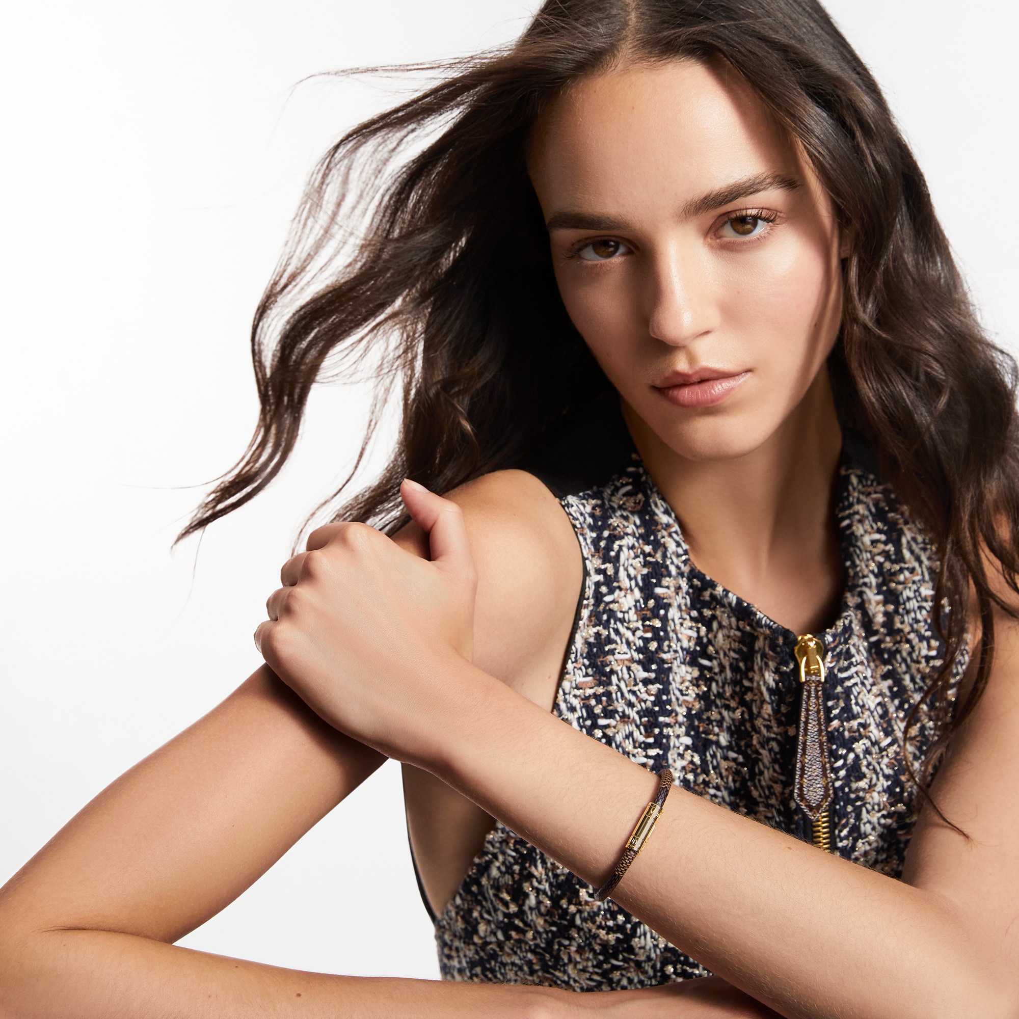 Keep It Bracelet Damier Ebène Canvas in Women