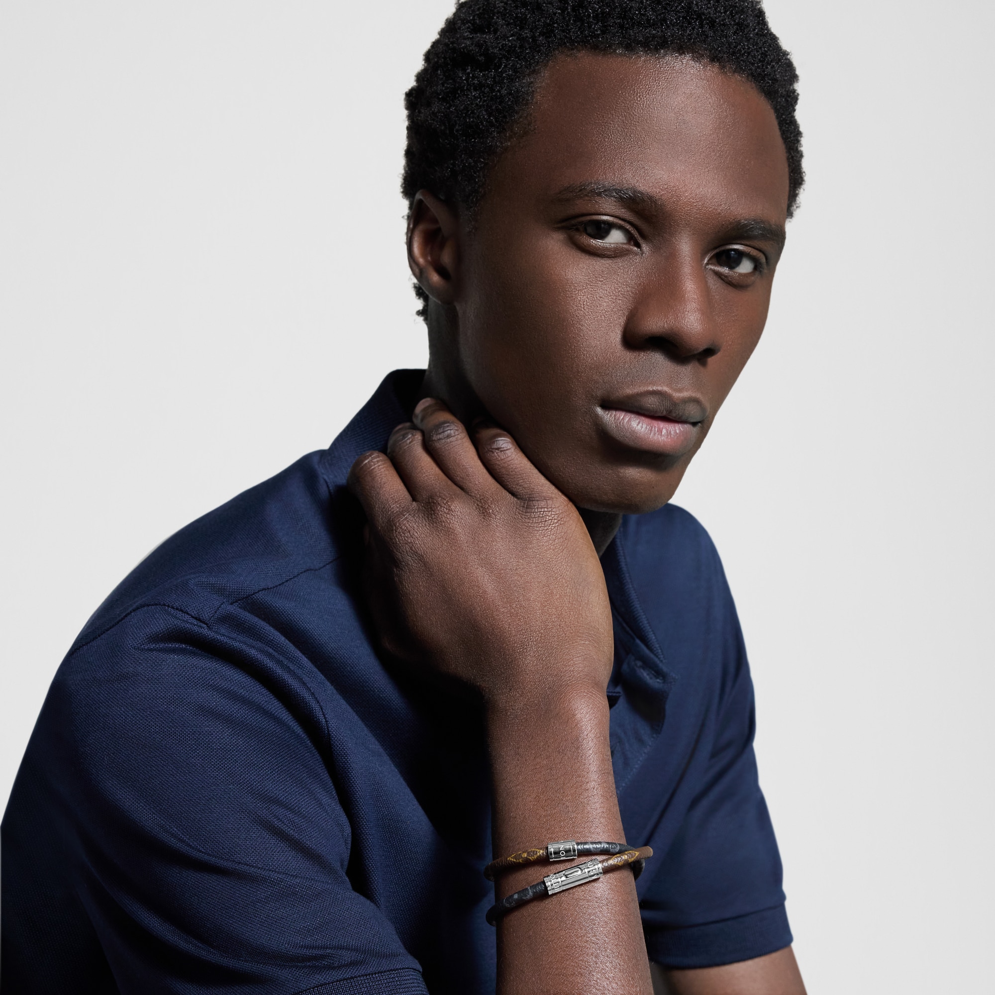 Keep It Double 皮革手環 Monogram 帆布 in 男士