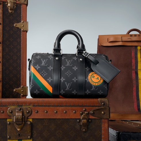 Keepall Bandoulière 25 Monogram Eclipse Canvas in Men's Bags All Bags for Men collections by Louis Vuitton