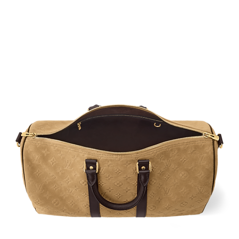 Keepall Bandoulière 45 Monogram Suede in Trunks, Travel and Home's Travel Bags and Rolling Luggage Travel Bags collections by Louis Vuitton (Product zoom)