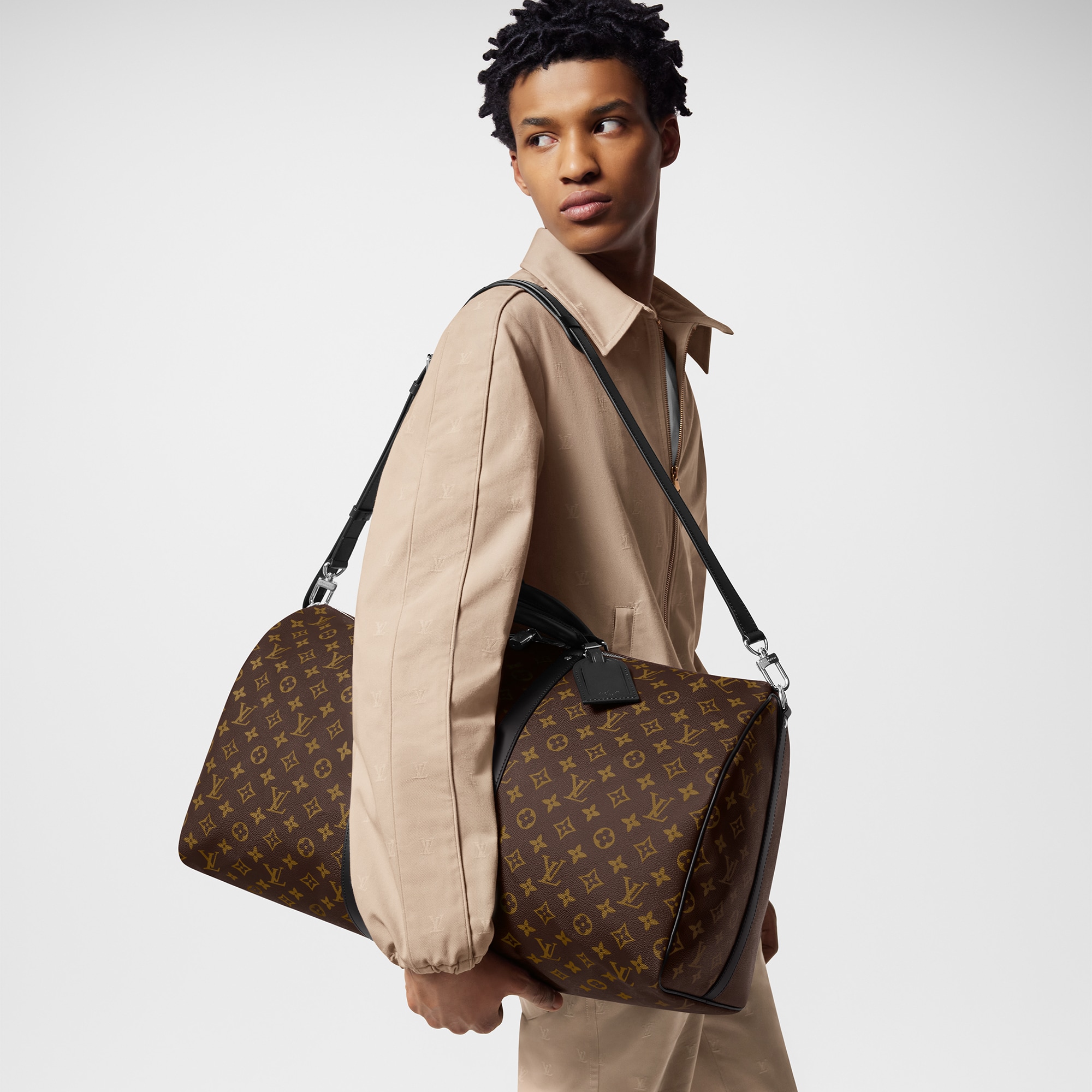 Keepall Bandoulière 55 Monogram Macassar Canvas in Bags and Small Leather Goods