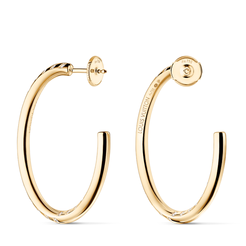 Le Damier de Louis Vuitton Large Hoops, Yellow Gold and Diamonds in Jewellery's Categories Earrings collections by Louis Vuitton (Product zoom)