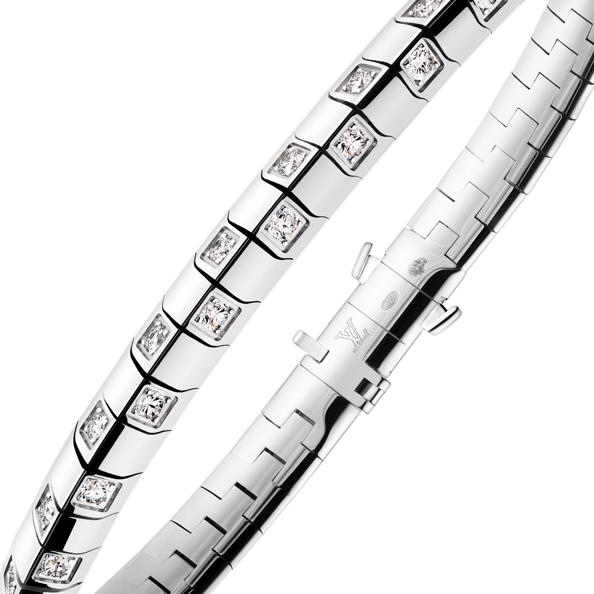 Le Damier de Louis Vuitton Medium Bracelet, White Gold and Diamonds  in Jewellery