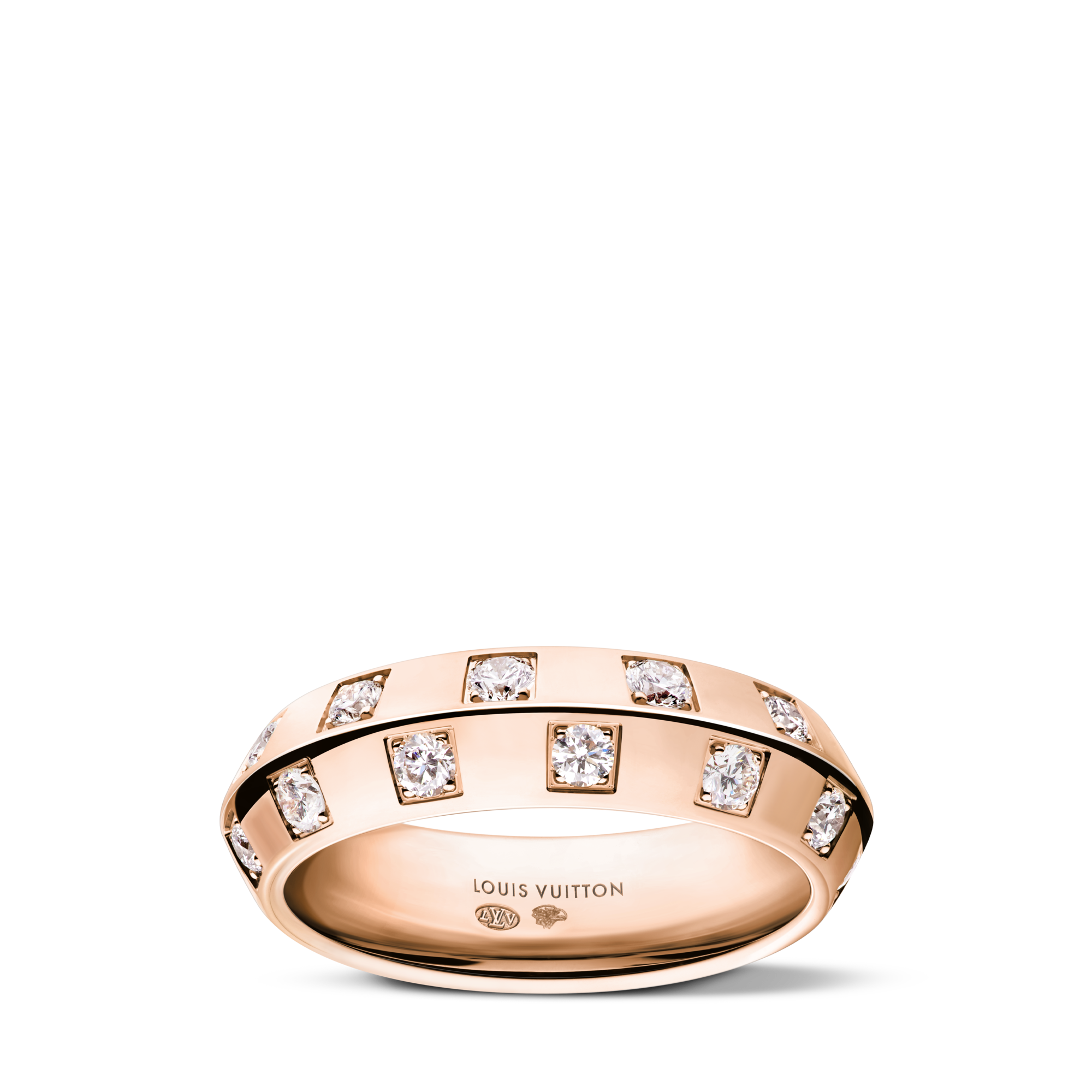 Le Damier de Louis Vuitton Medium Ring, Pink Gold and Diamonds  in Jewellery