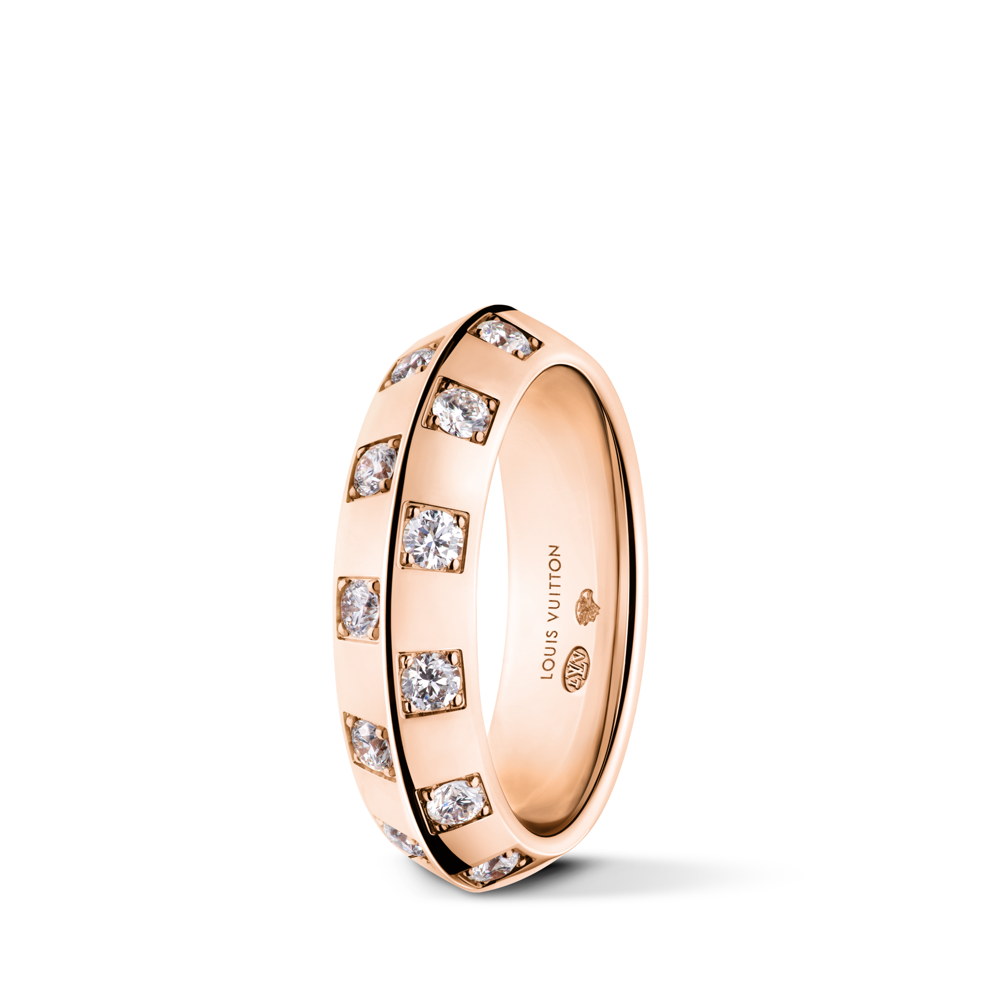 Le Damier de Louis Vuitton Medium Ring, Pink Gold and Diamonds  in Jewellery