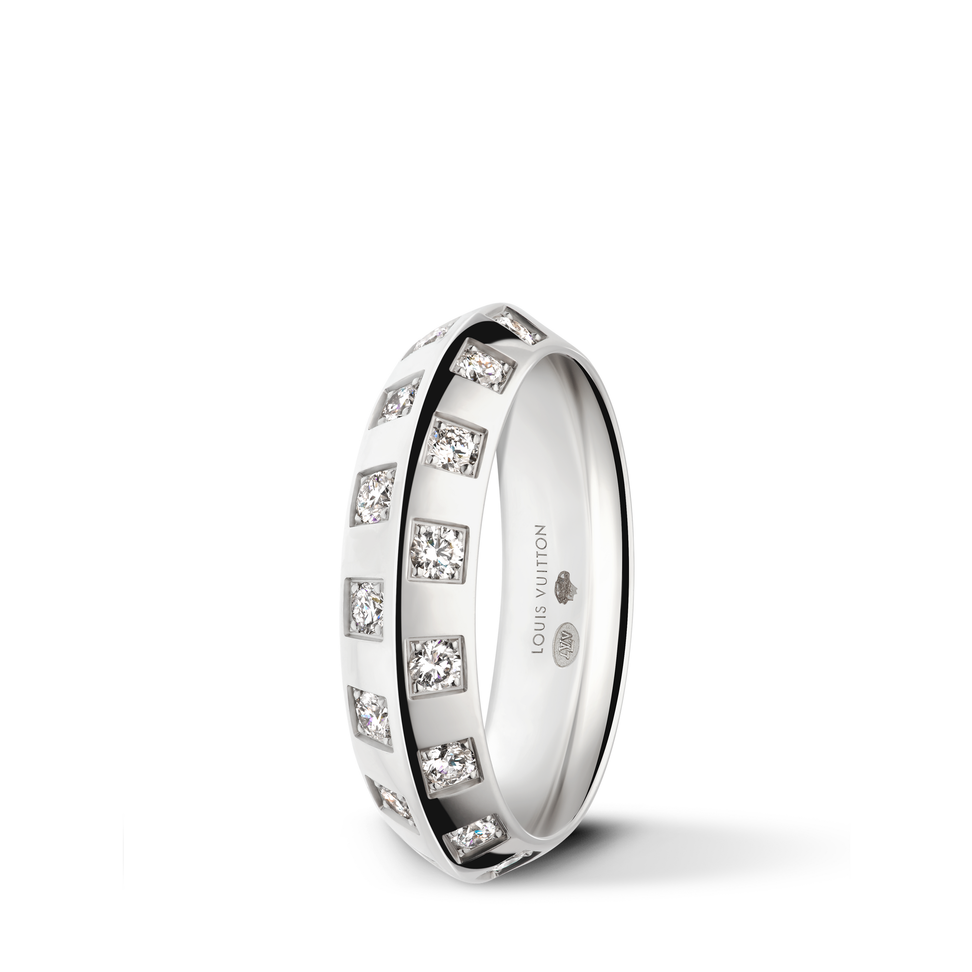 Le Damier de Louis Vuitton Ring, White Gold and Diamonds  in Jewellery