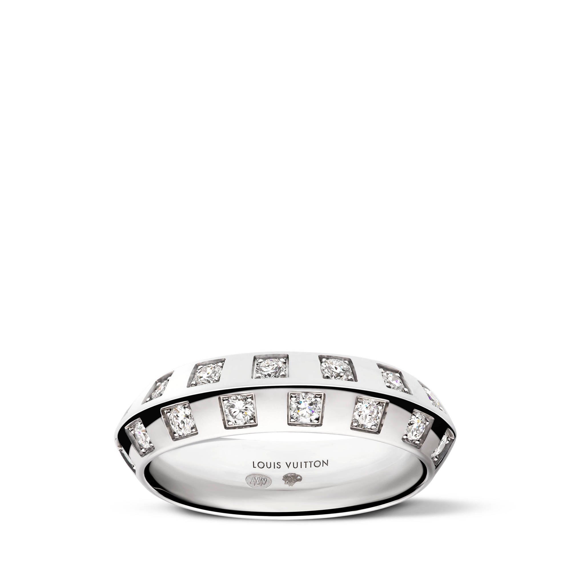 Le Damier de Louis Vuitton Ring, White Gold and Diamonds  in Jewellery
