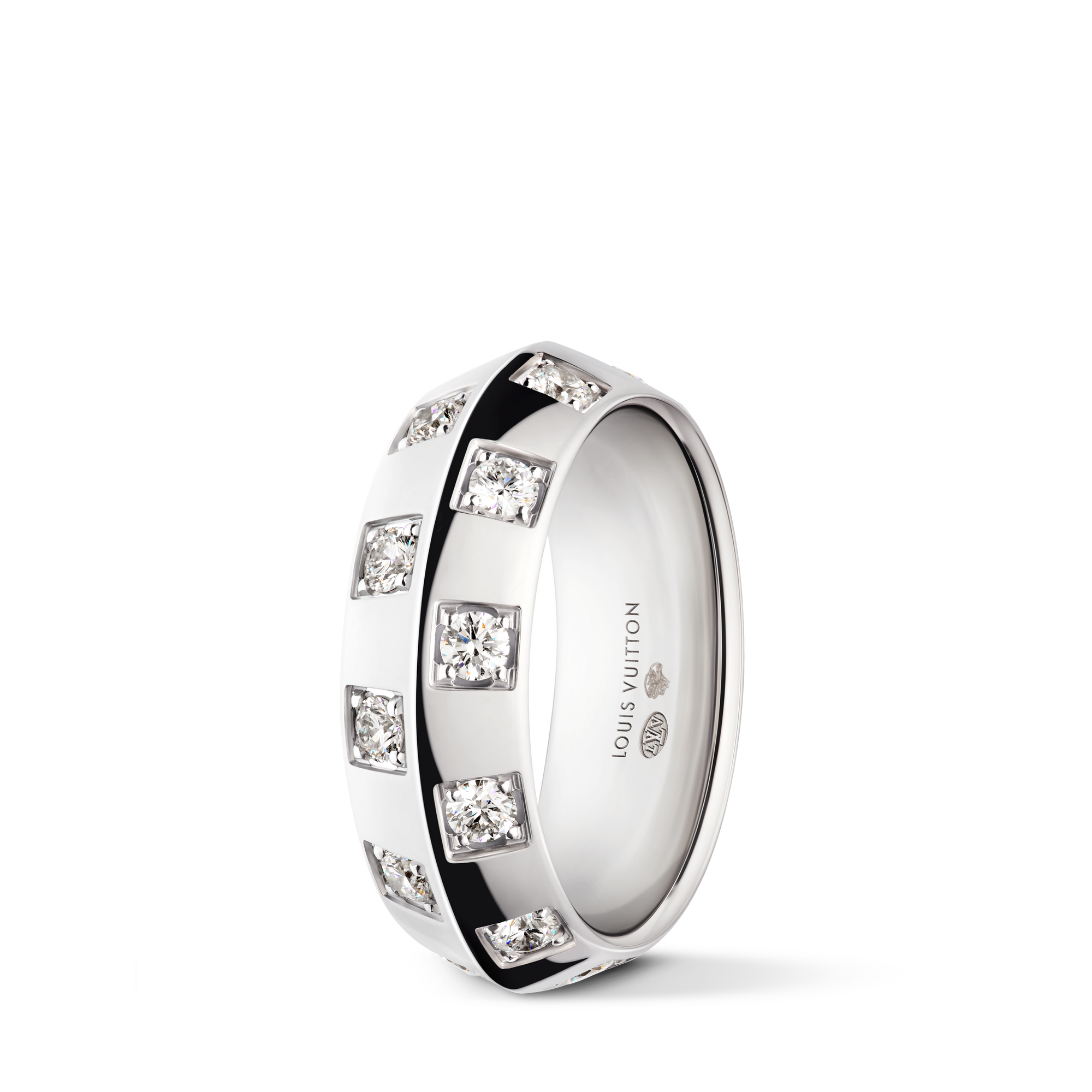 Le Damier de Louis Vuitton Ring, White Gold and Diamonds  in Jewellery