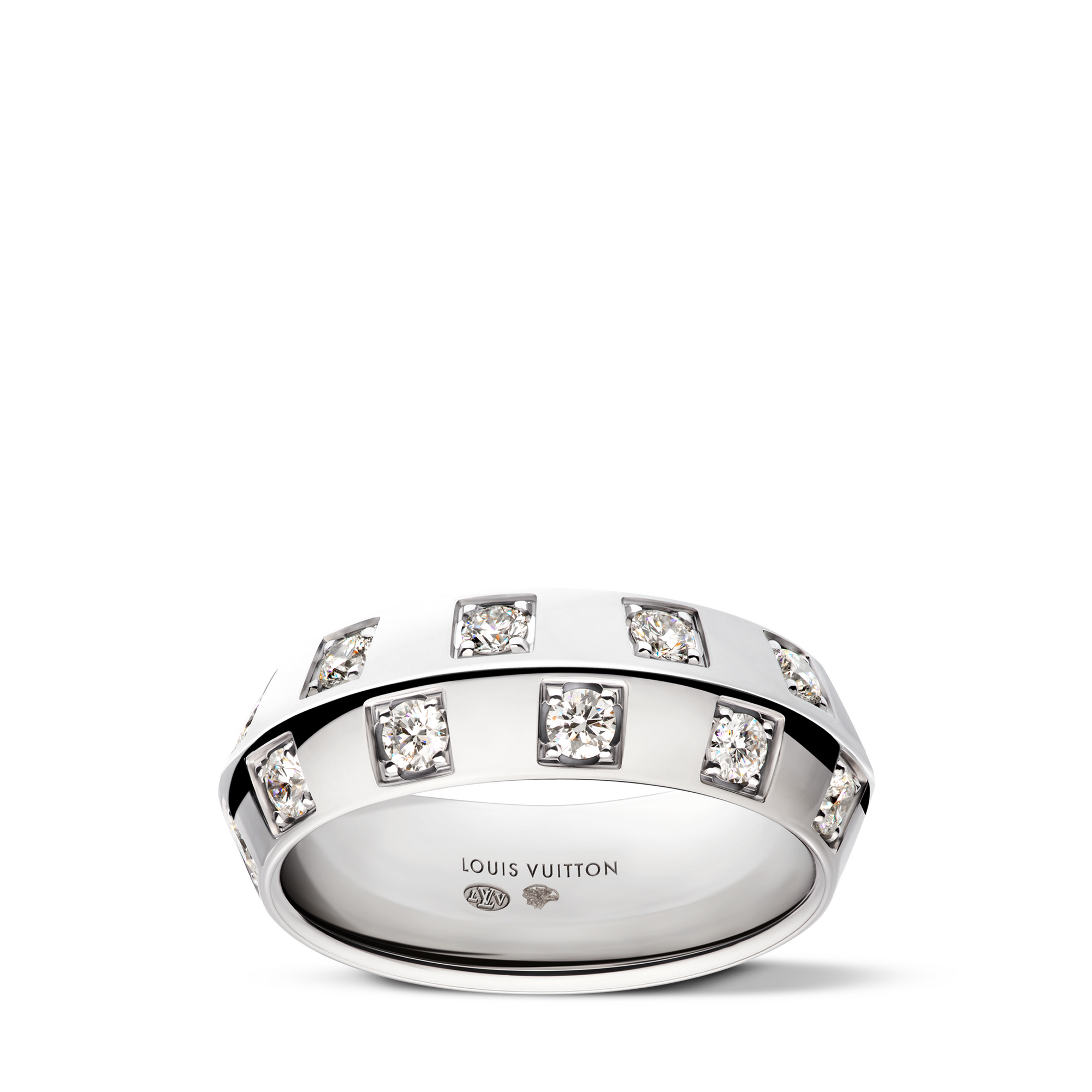Le Damier de Louis Vuitton Ring, White Gold and Diamonds  in Jewellery