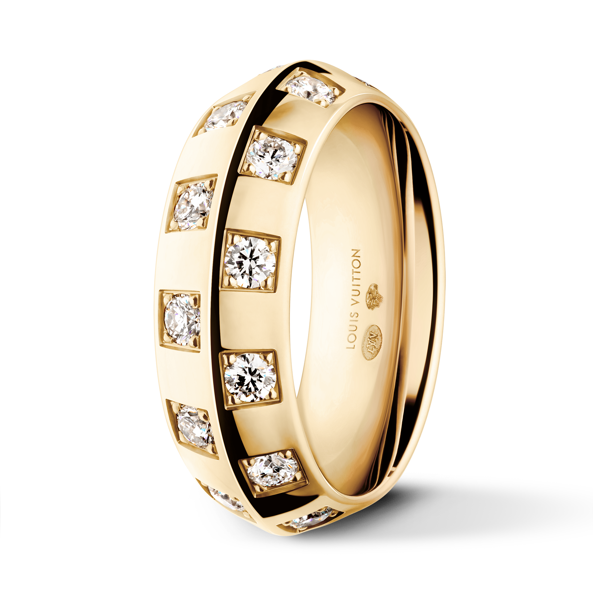 Le Damier de Louis Vuitton Ring, Yellow Gold and Diamonds  in Jewellery