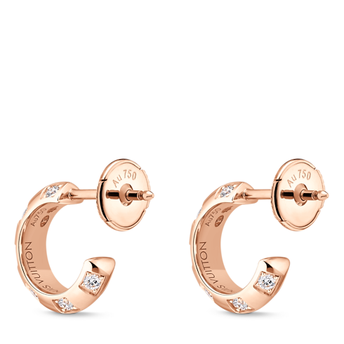 Le Damier de Louis Vuitton Small Hoops, Pink Gold and Diamonds in Jewellery's Categories Earrings collections by Louis Vuitton (Product zoom)
