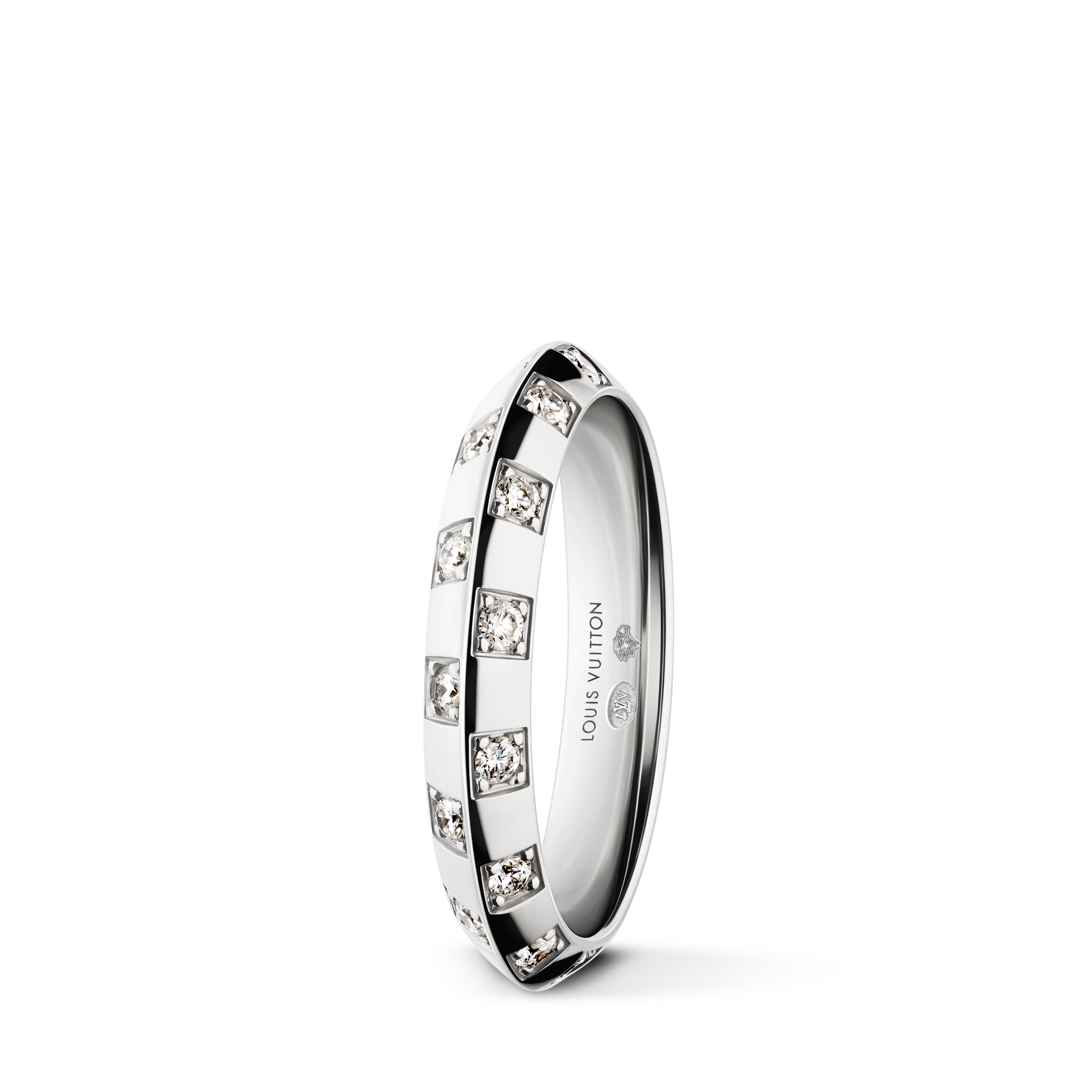 Le Damier de Louis Vuitton Small Ring 戒指 - 配白K金及鑽石  in Les Extraordinaires