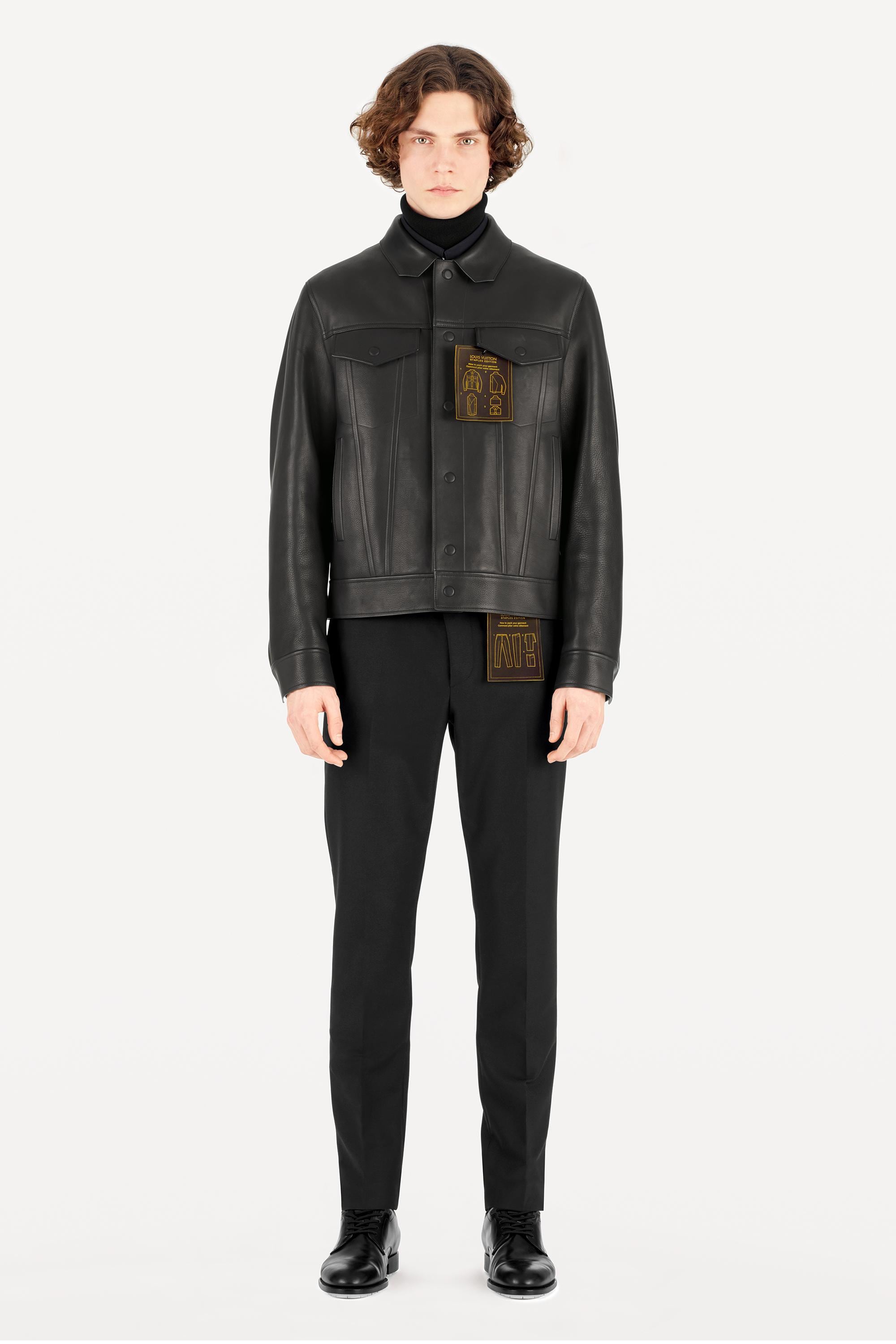 皮革牛仔外套  in 男士