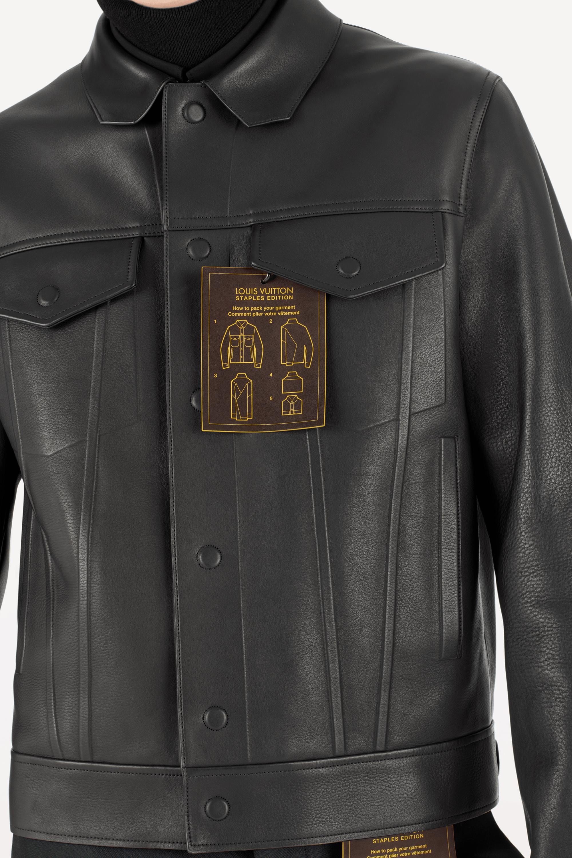 皮革牛仔外套  in 男士