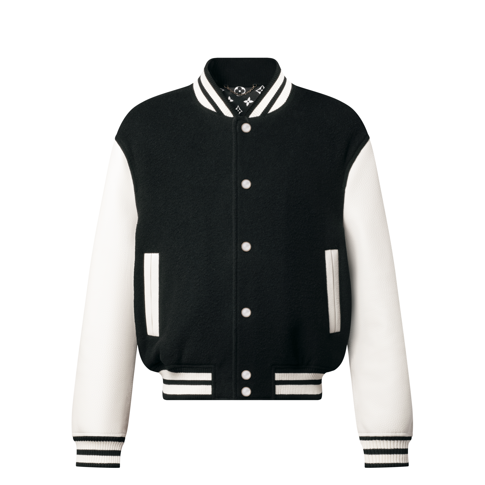 Leather Signature Varsity Jacket  in Men