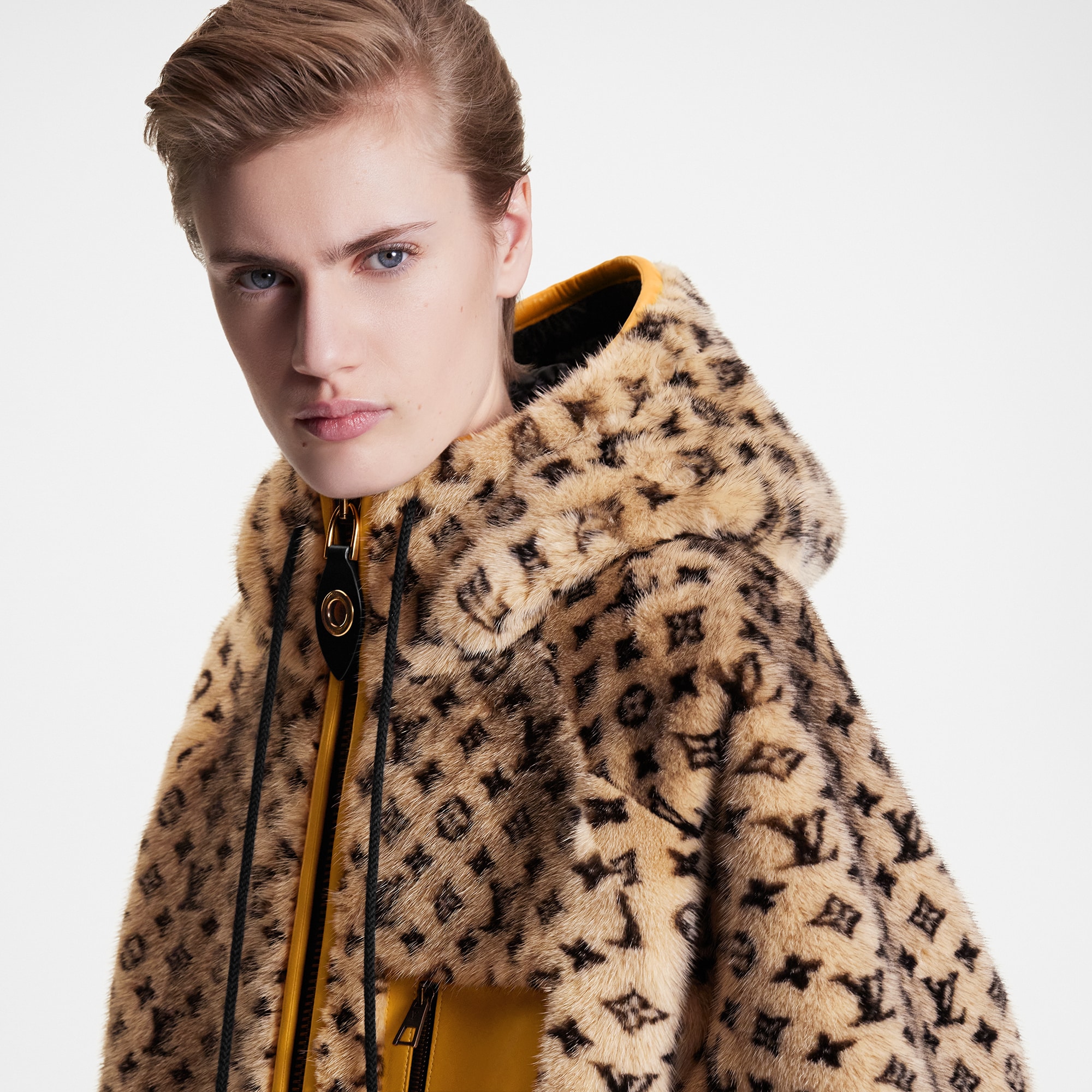 Vuitton Puffer Jacket Louis Vuitton Coat Women's Leather Trim