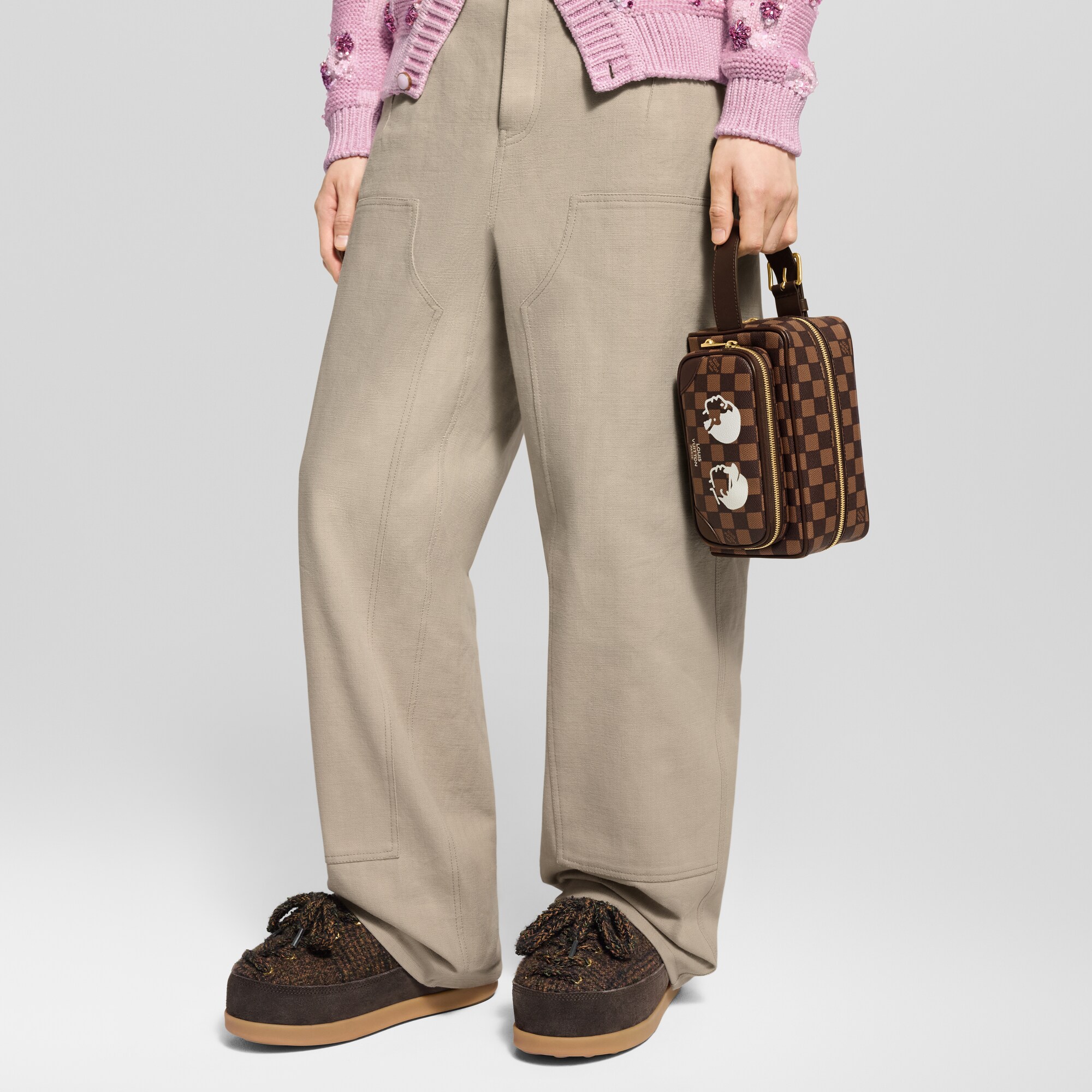 Locker Dopp Kit Damier Ebène Canvas in Men