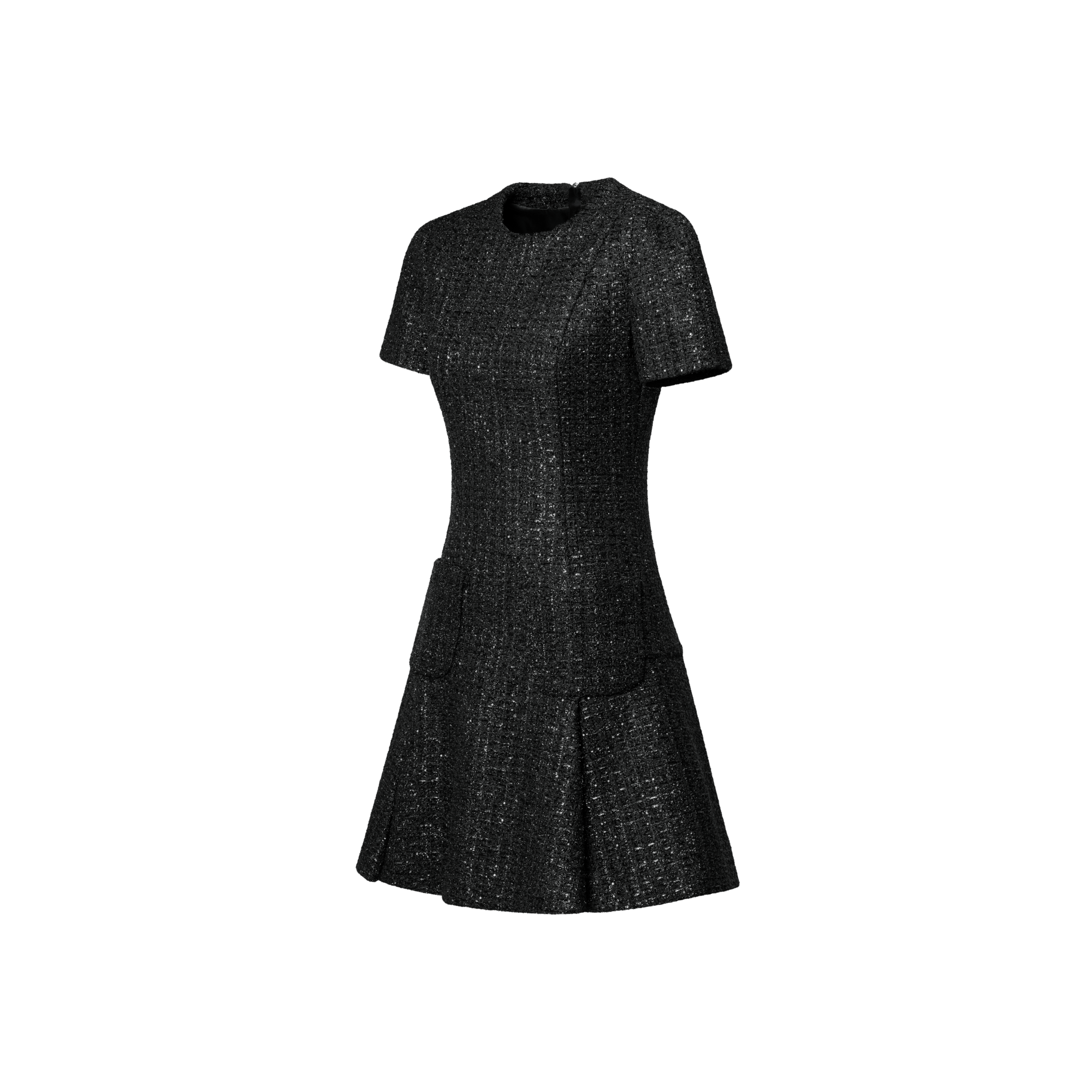 Lurex Tweed Box Pleat Dress  in Women