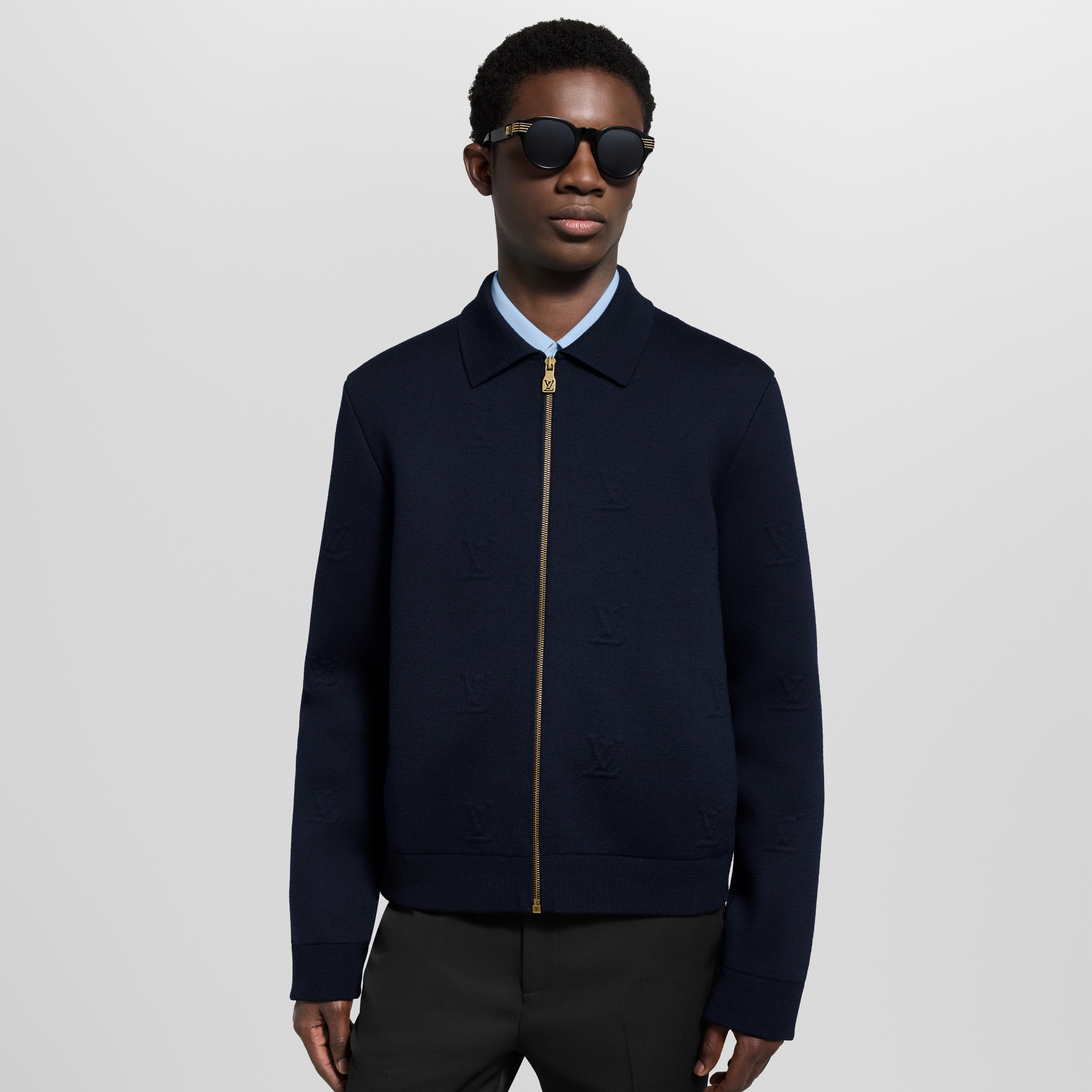 LV Blason Embossed Zipped Blouson  in Men